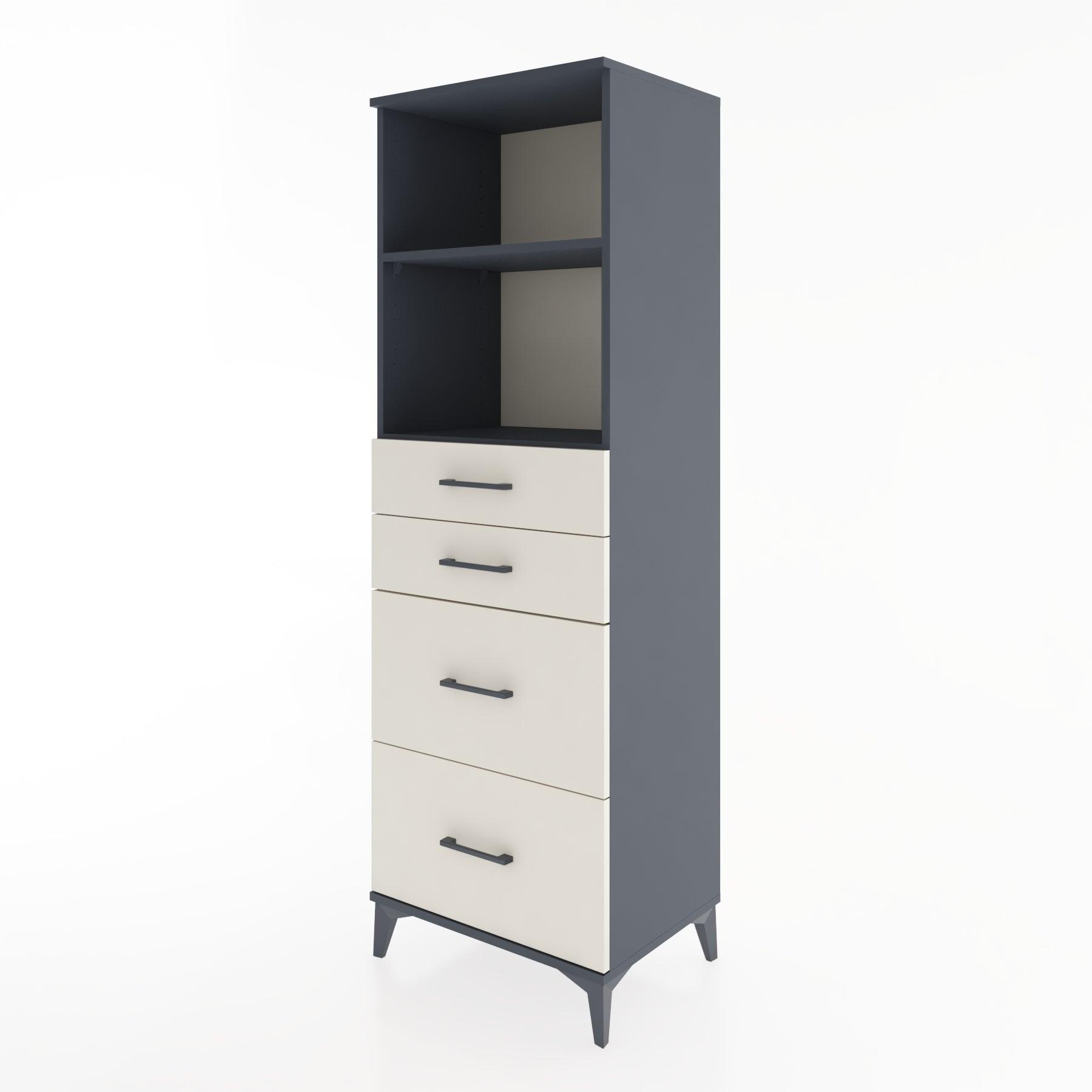 Woodntry Modular Cabinet Anthracite 60x44x170 cm with Drawers and Shelves CR46-2