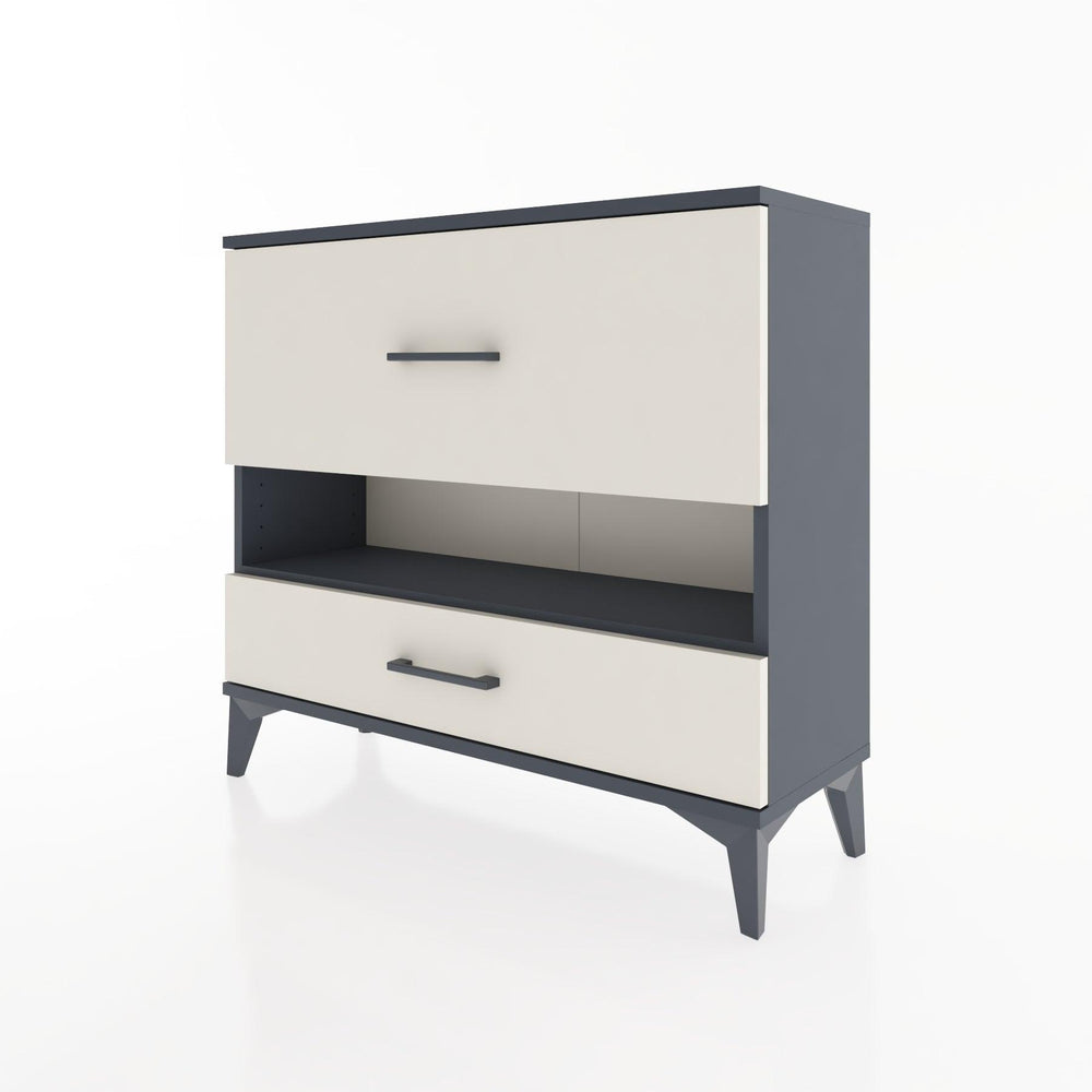 Woodntry Modüler Şifonyer İki Çekmeceli V10 88x30x68 cm Antrasit - Woodntry