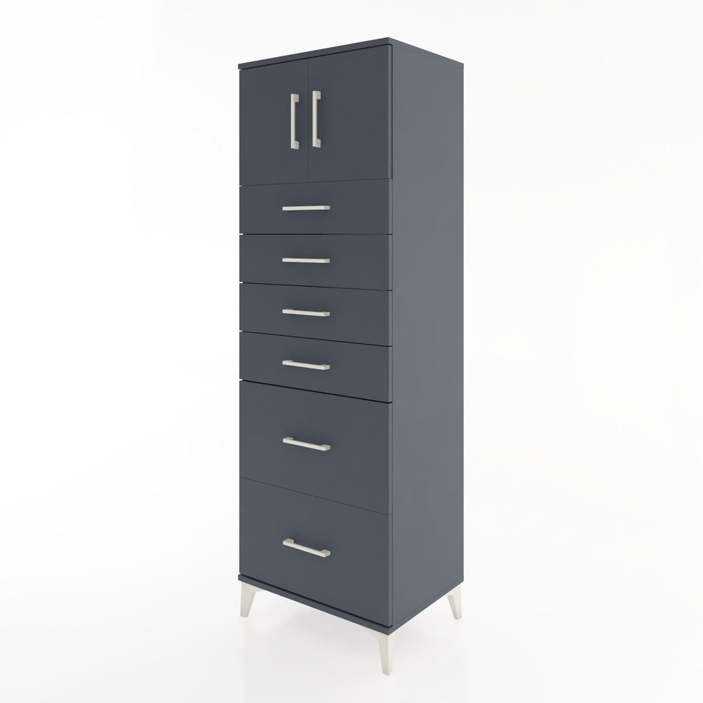 Woodntry Modular Cabinet Anthracite 60x44x170 cm with Doors and Drawers KC17-2