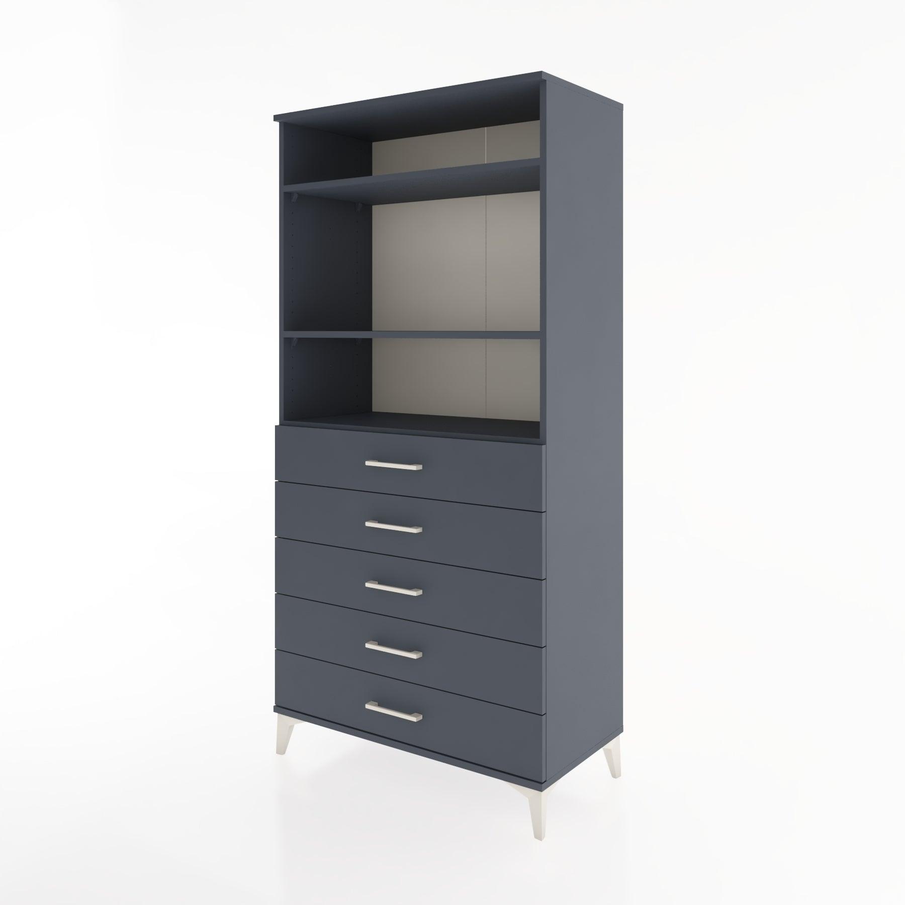 Woodntry Modular Cabinet Anthracite 88x44x170 cm with Drawers and Shelves CR35-2