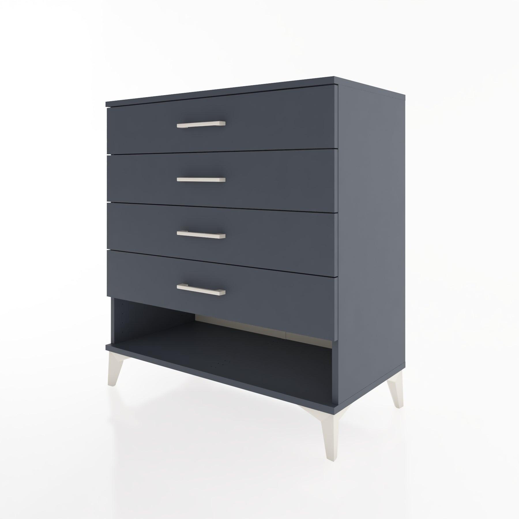 Woodntry Modüler Şifonyer Antrasit 88x44x84 cm Çekmeceli ve Raflı CR10-2