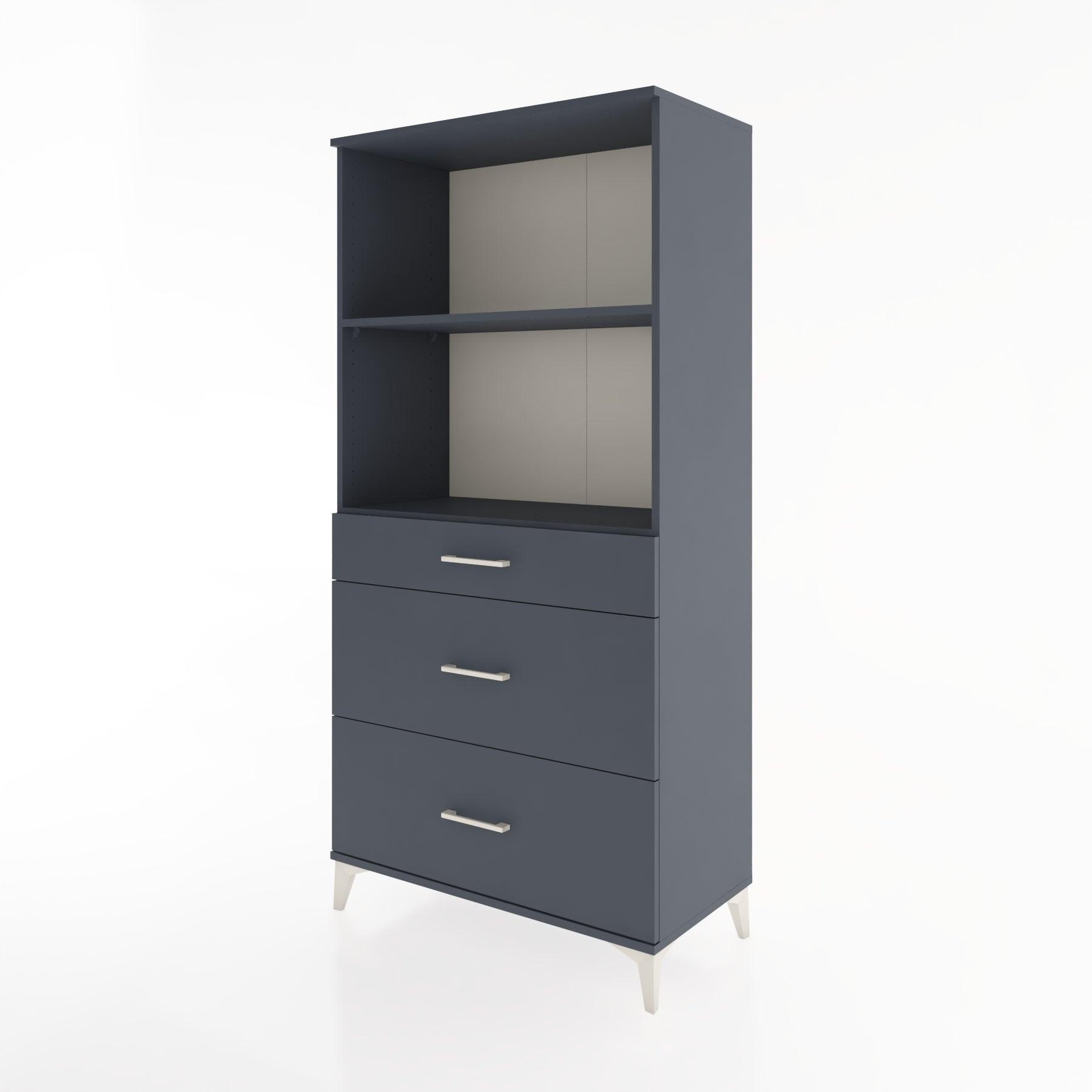 Woodntry Modular Cabinet Anthracite 88x44x170 cm with Drawers and Shelves CR48-2