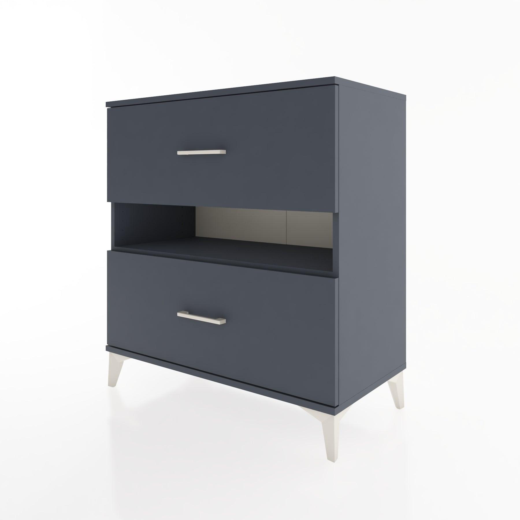 Woodntry Modüler Şifonyer Antrasit 88x44x84 cm Çekmeceli ve Raflı CR2-2