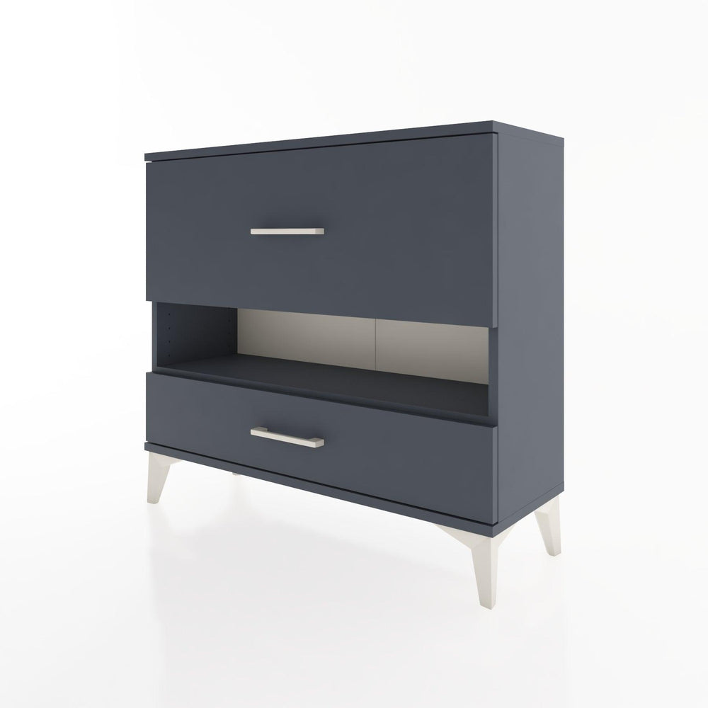 Woodntry Modüler Şifonyer İki Çekmeceli V10 88x30x68 cm Antrasit - Woodntry