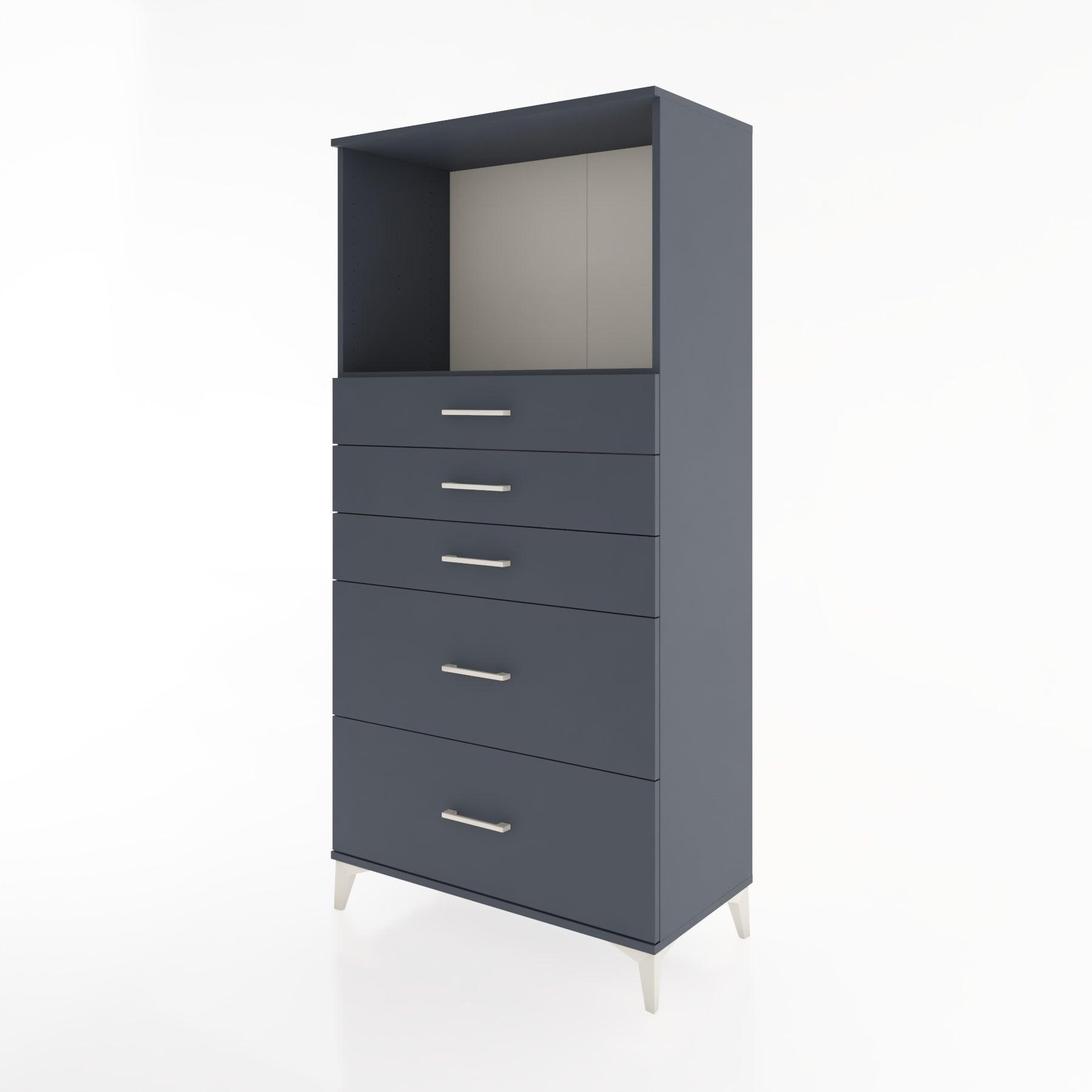 Woodntry Modular Cabinet Anthracite 88x44x170 cm with Drawers and Shelves CR46-2