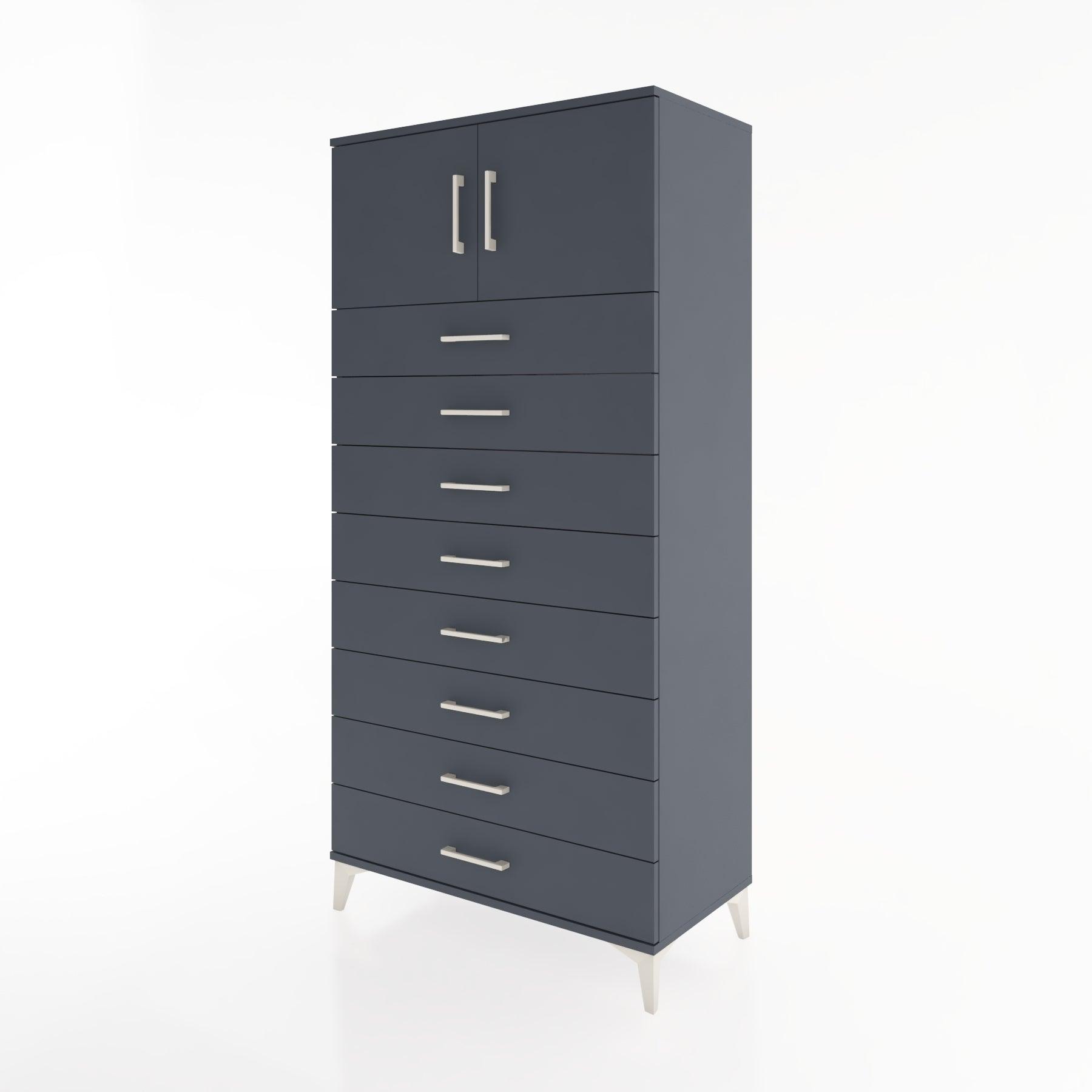 Woodntry Modular Cabinet Anthracite 88x44x170 cm with Doors and Drawers KC1-2