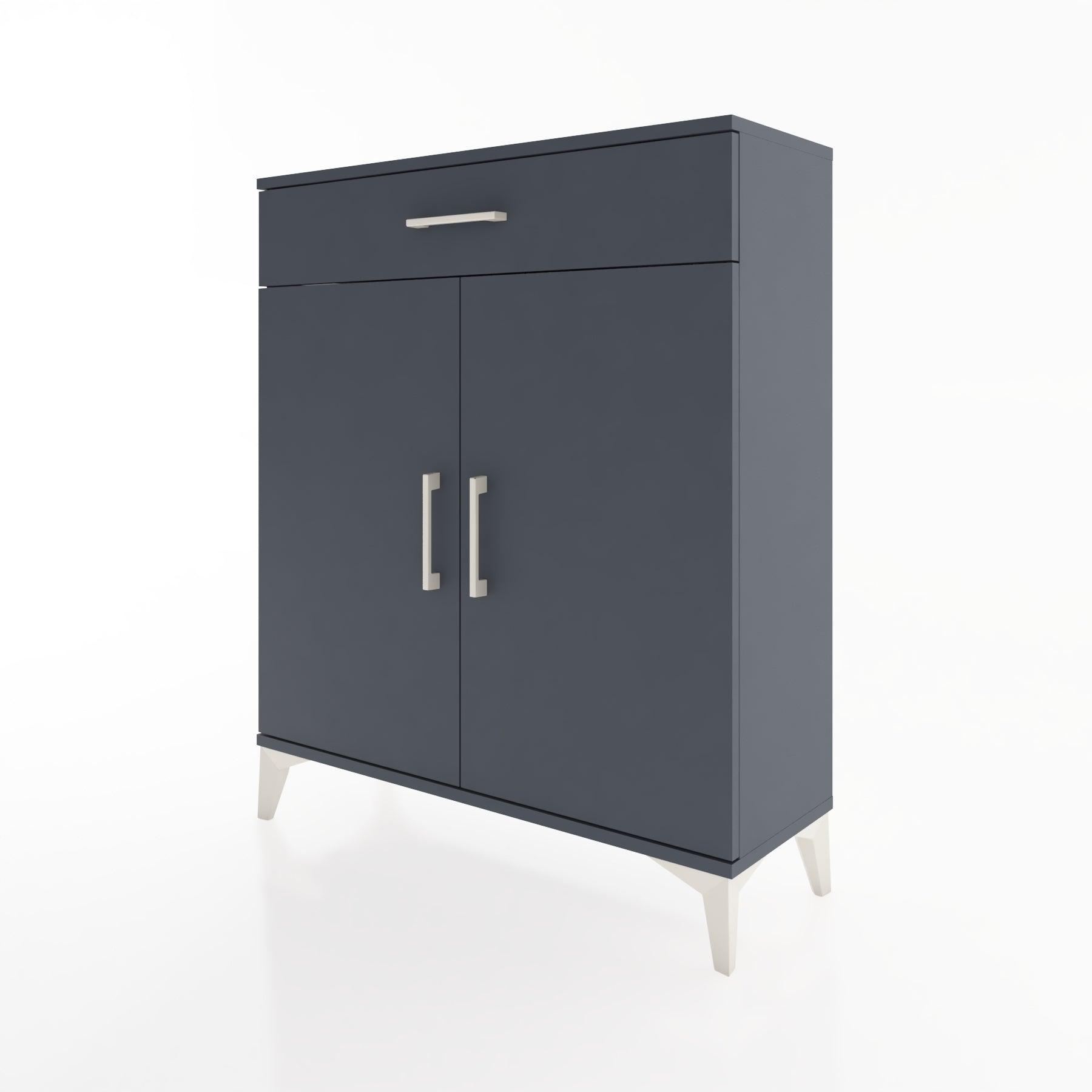 Woodntry Modüler Şifonyer Antrasit 88x30x94 cm Kapaklı ve Çekmeceli KC1-2