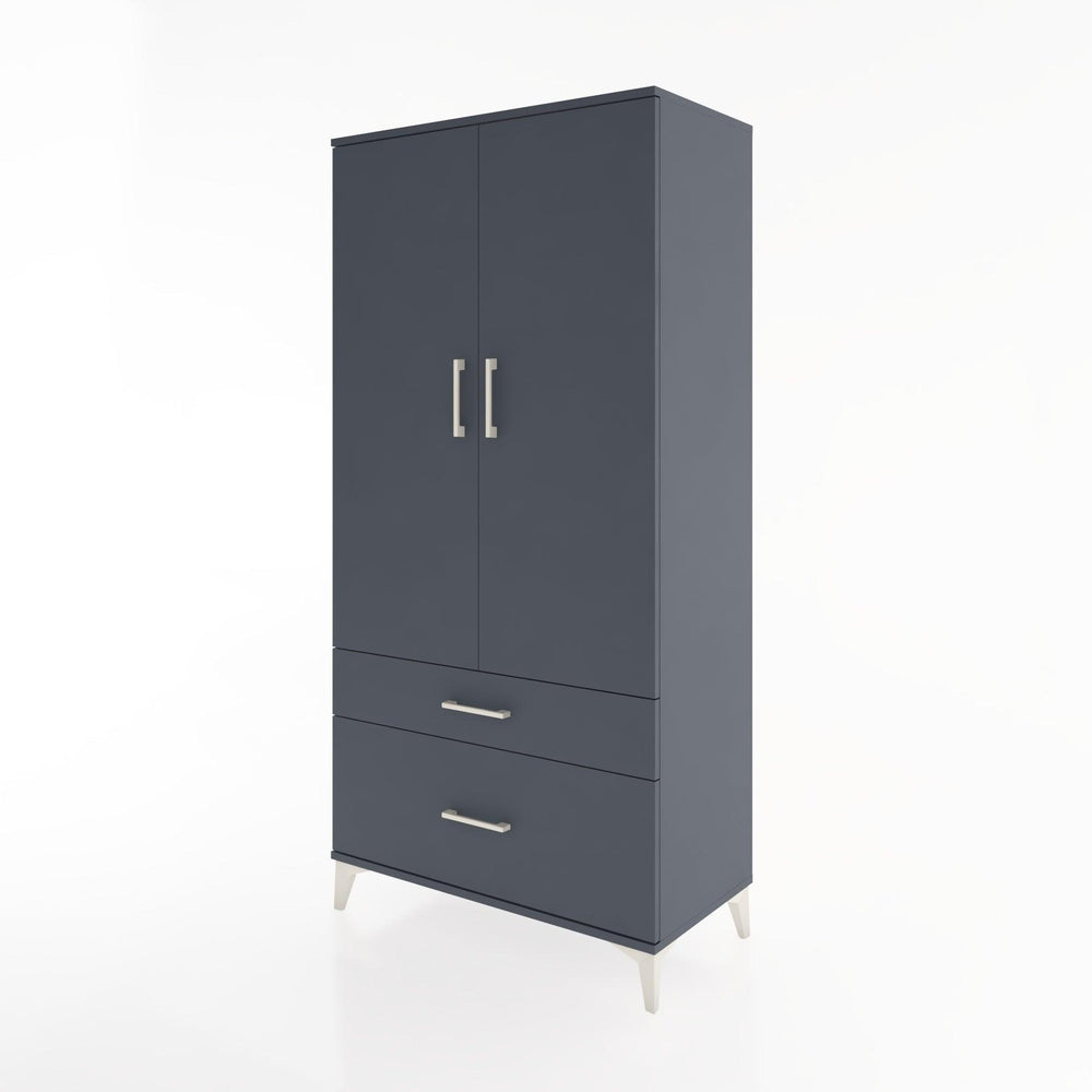 Woodntry Modüler Dolap Antrasit 88x44x170 cm Kapaklı ve Çekmeceli KC15-2