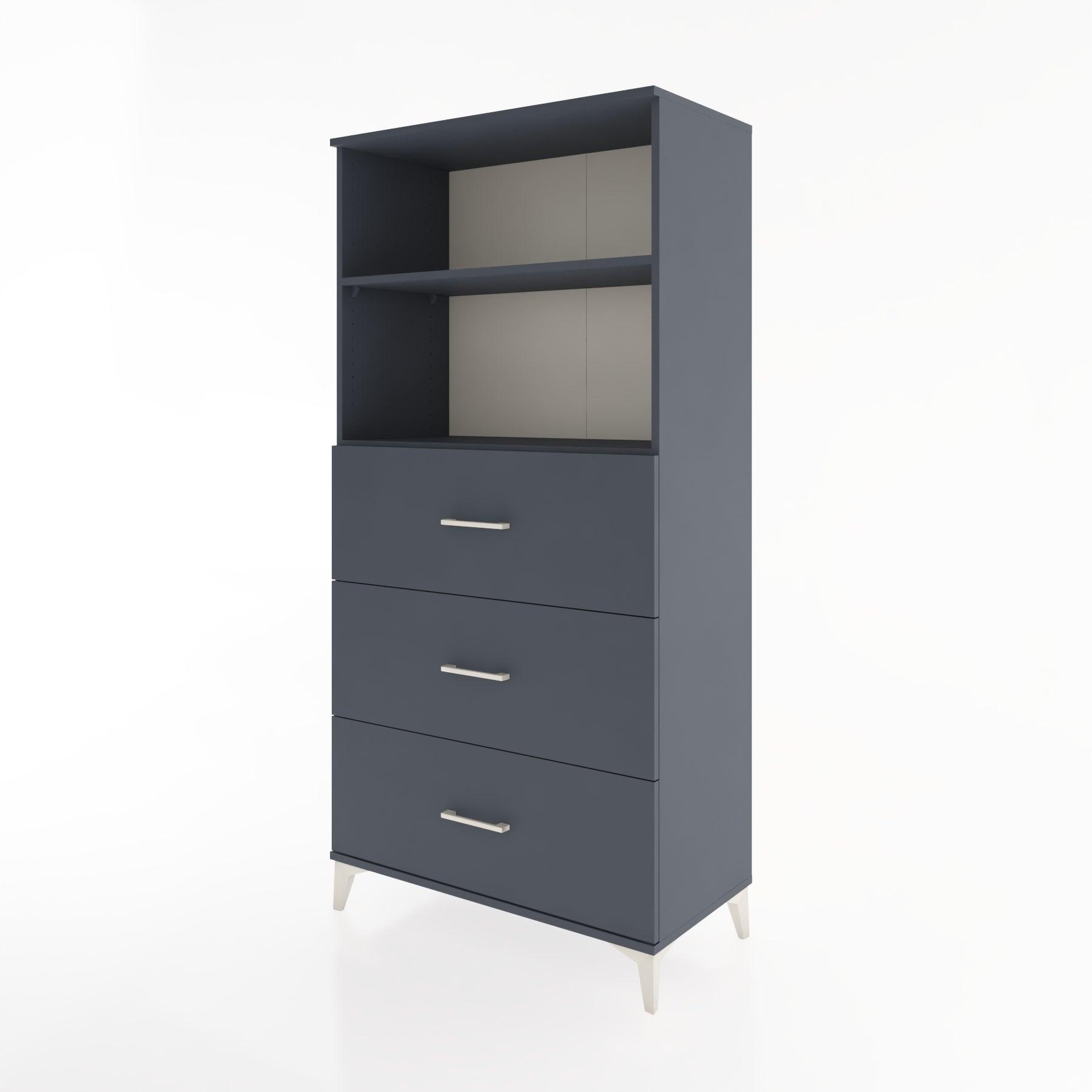 Woodntry Modular Cabinet Anthracite 88x44x170 cm with Drawers and Shelves CR52-2