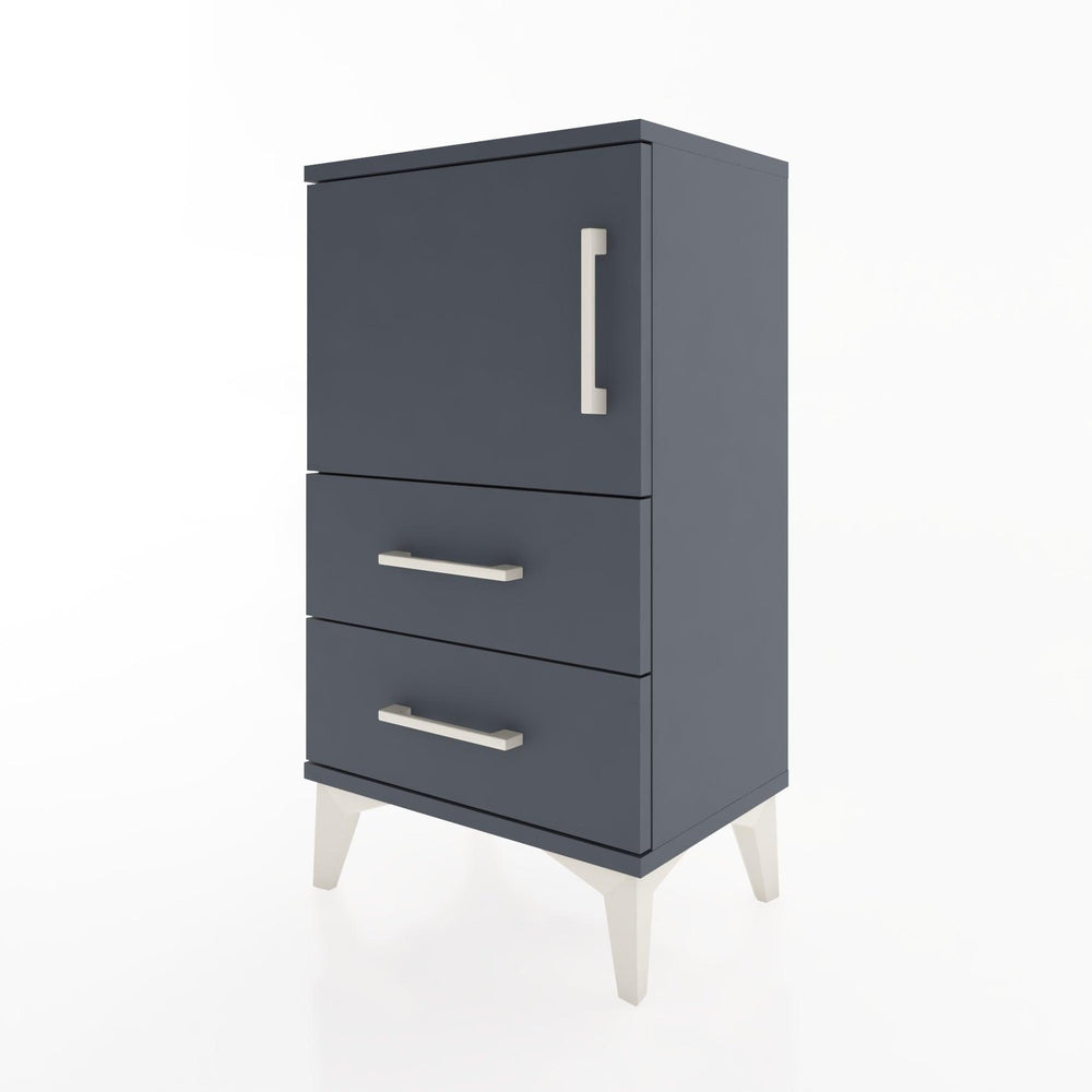 Woodntry Modüler Komodin Kapaklı 2 Çekmeceli 44x30x68 cm Antrasit - Woodntry