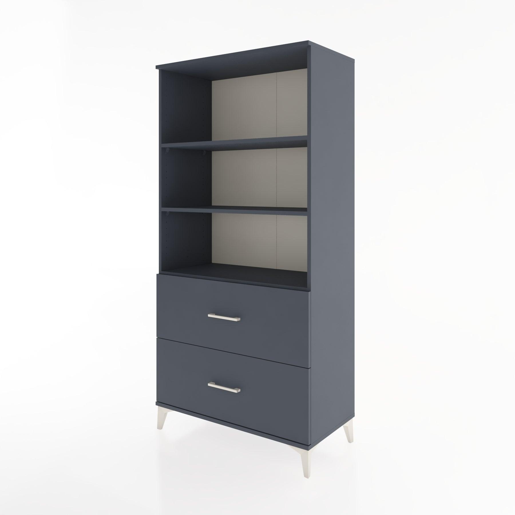 Woodntry Modular Cabinet Anthracite 88x44x170 cm with Drawers and Shelves CR49-2