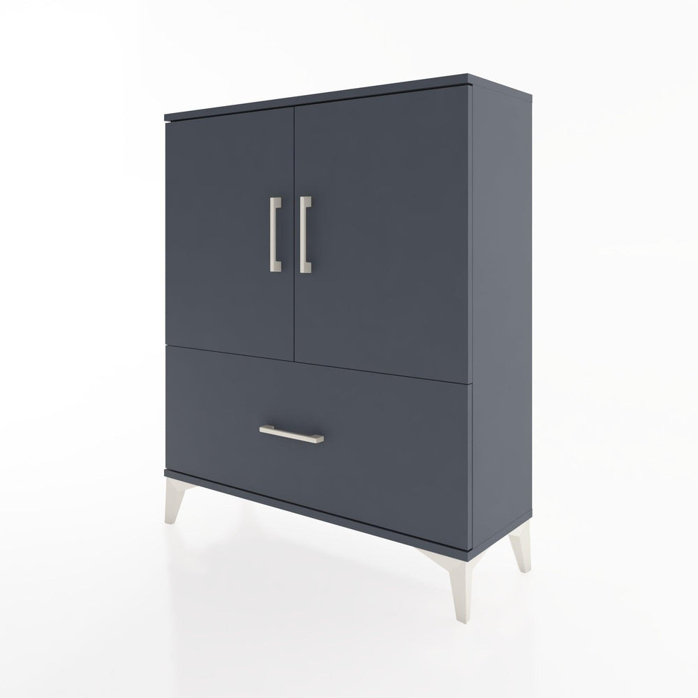 Woodntry Modüler Şifonyer Antrasit 88x30x94 cm Kapaklı ve Çekmeceli KC10-2