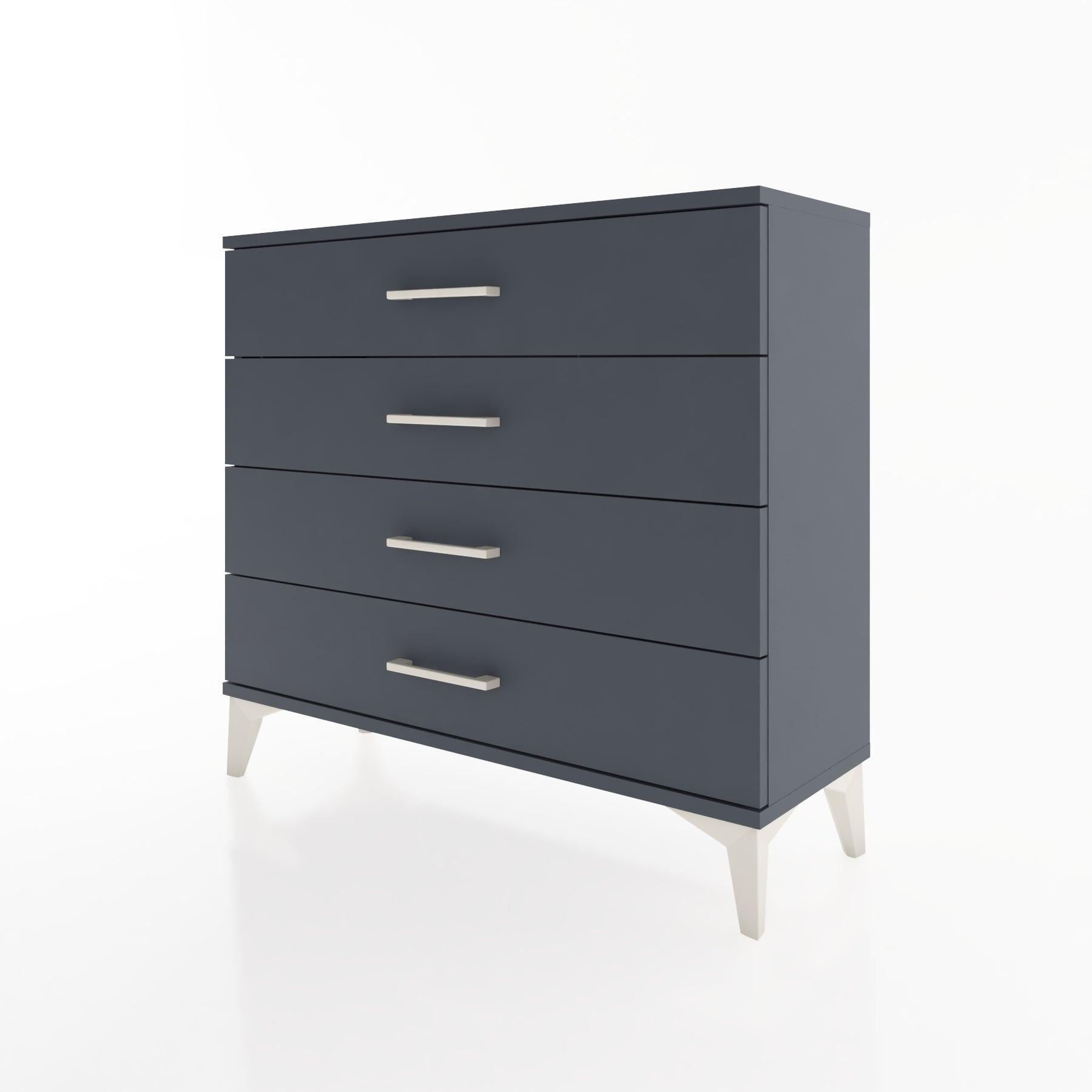 Woodntry Modüler Şifonyer 4 Çekmeceli 88x30x68 cm Antrasit - Woodntry