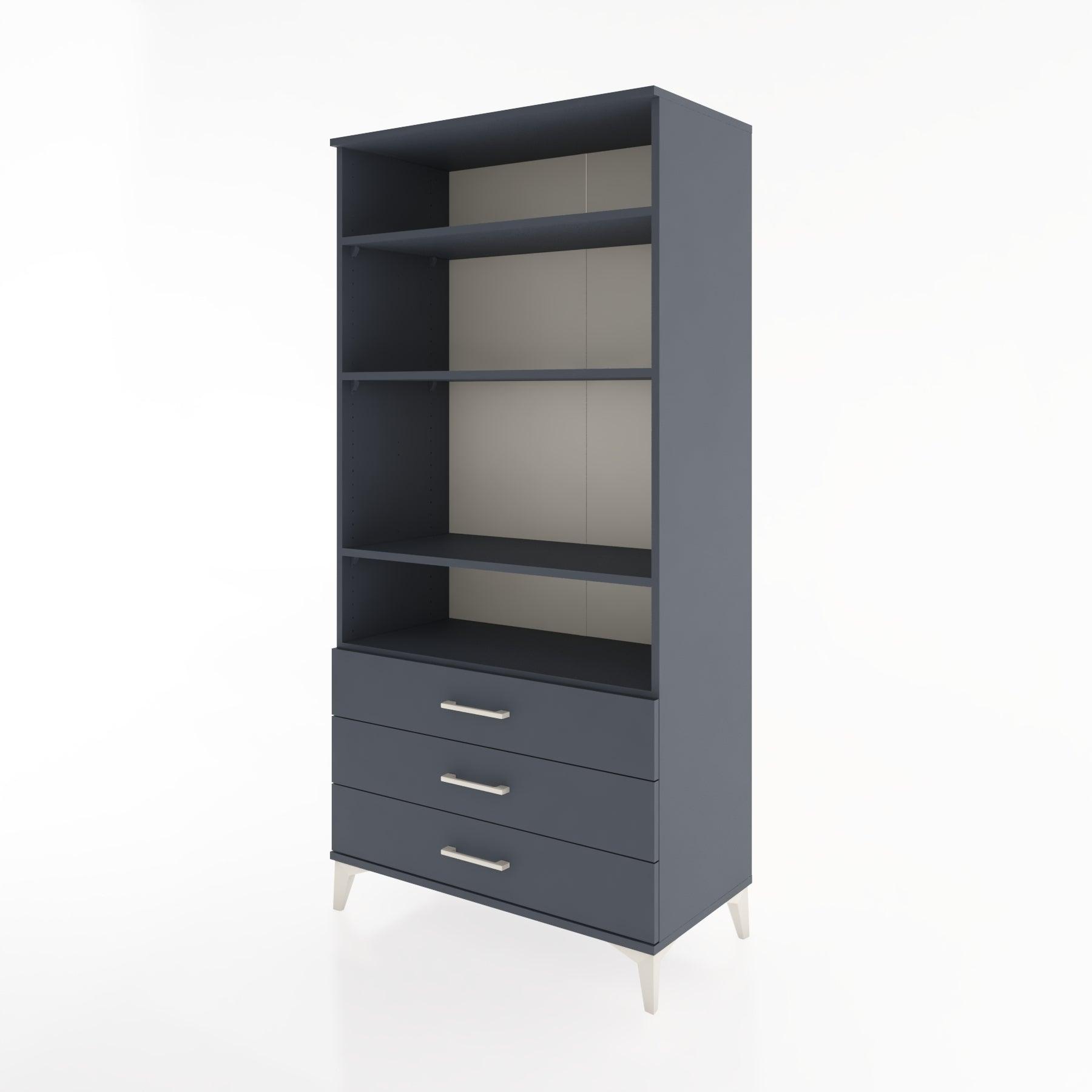 Woodntry Modular Cabinet Anthracite 88x44x170 cm with Drawers and Shelves CR37-2