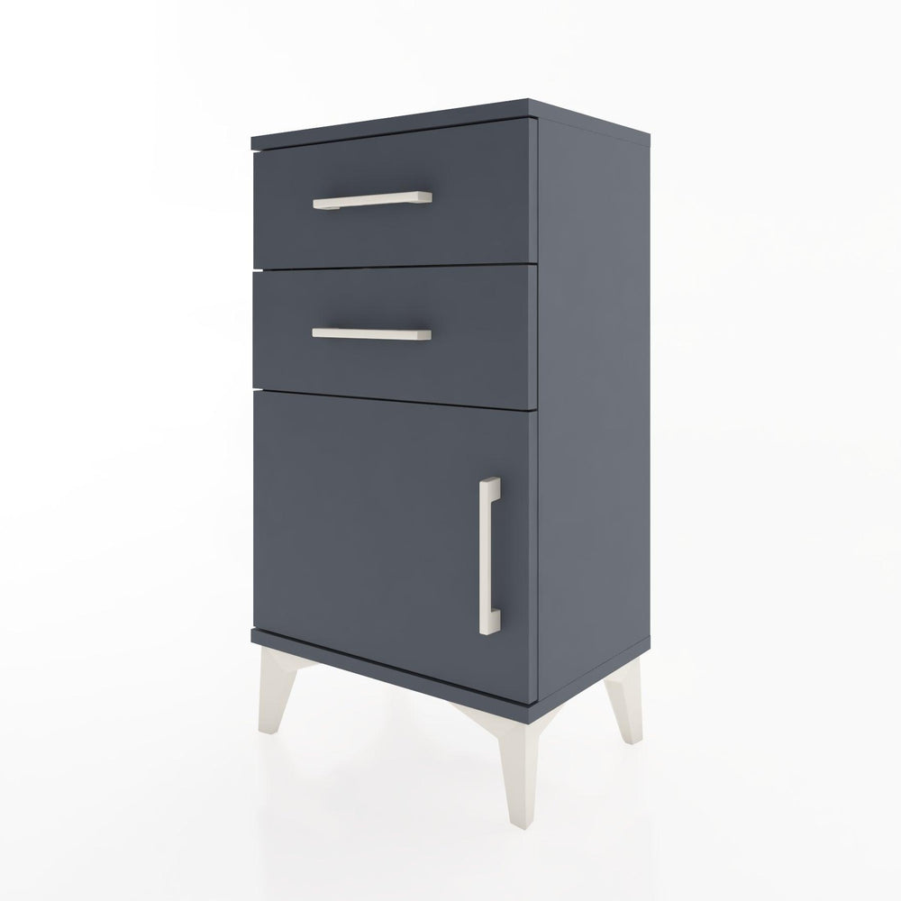 Woodntry Modüler Komodin İki Çekmece ve Kapaklı 44x30x68 cm Antrasit - Woodntry