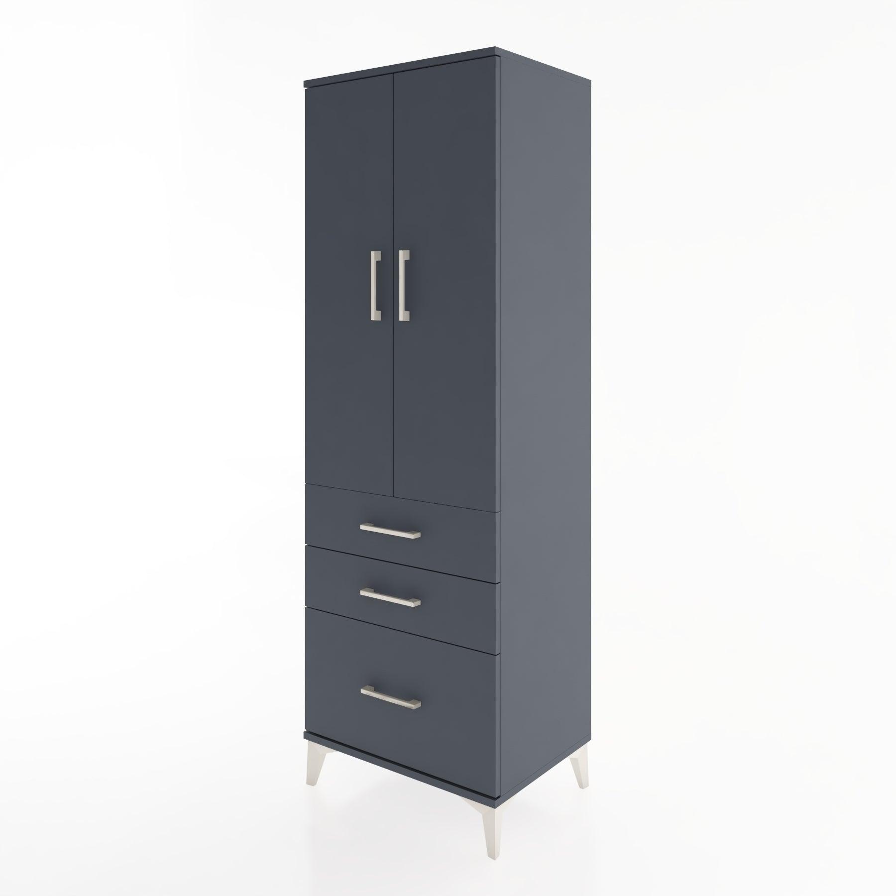 Woodntry Modular Cabinet Anthracite 60x44x170 cm with Doors and Drawers KC14-2