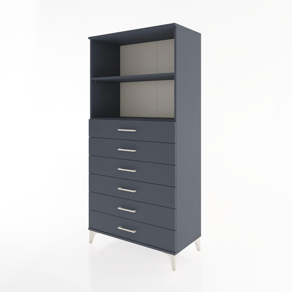Woodntry Modular Cabinet Anthracite 88x44x170 cm with Drawers and Shelves CR34-2