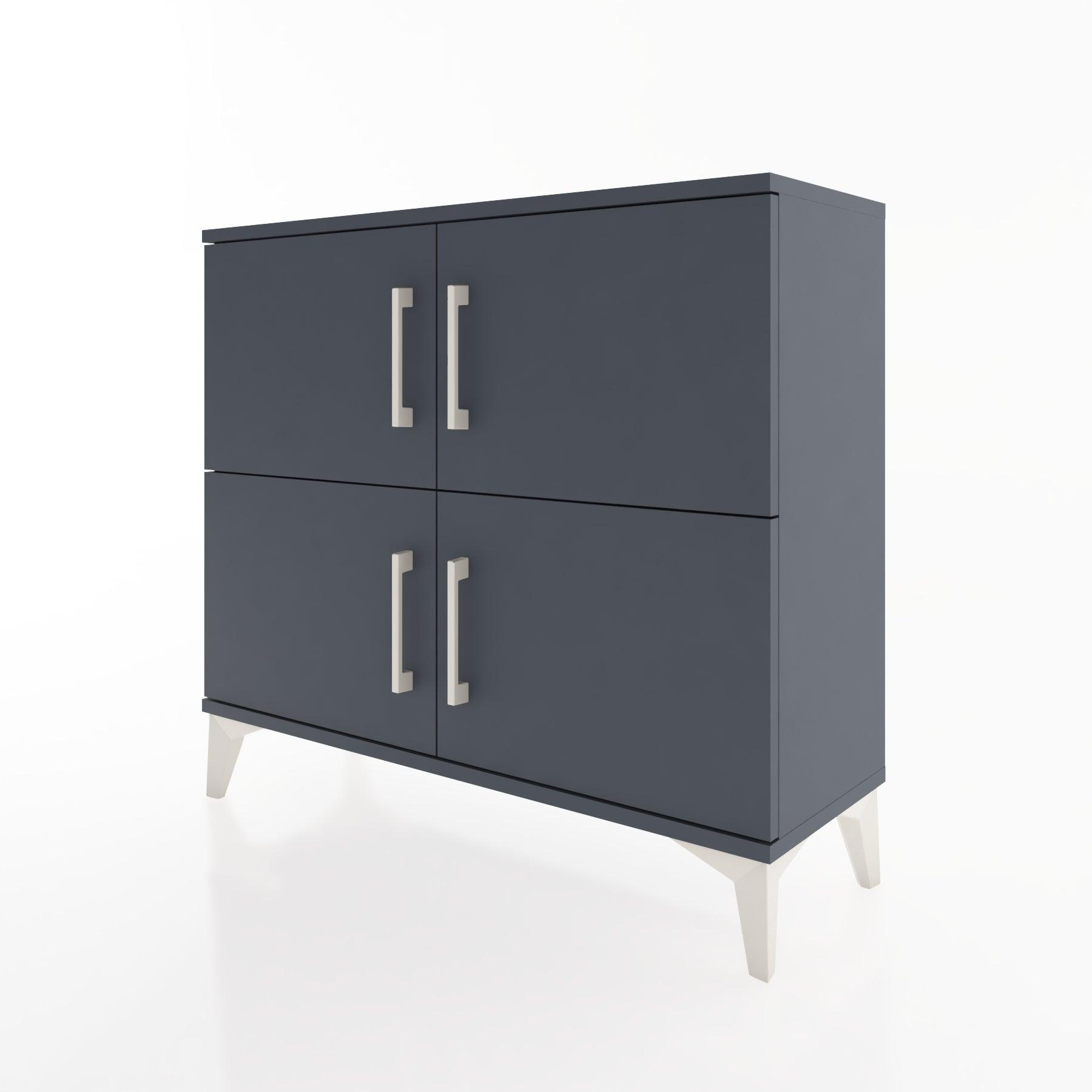 Woodntry Modüler Şifonyer Dört Kapaklı 88x30x68 cm Antrasit - Woodntry