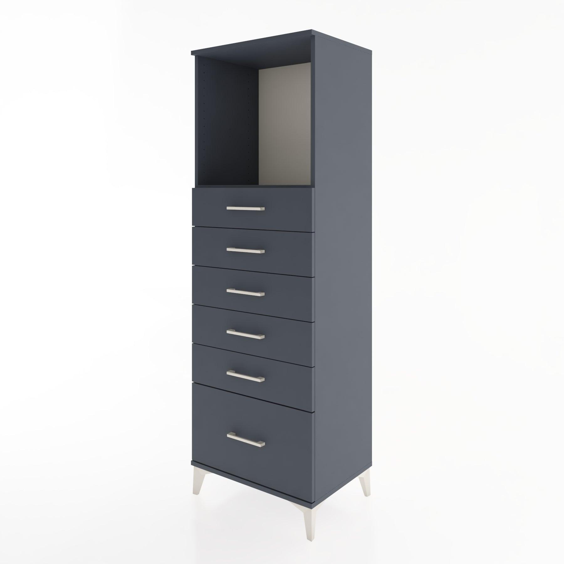 Woodntry Modular Cabinet Anthracite 60x44x170 cm with Drawers and Shelves CR39-2