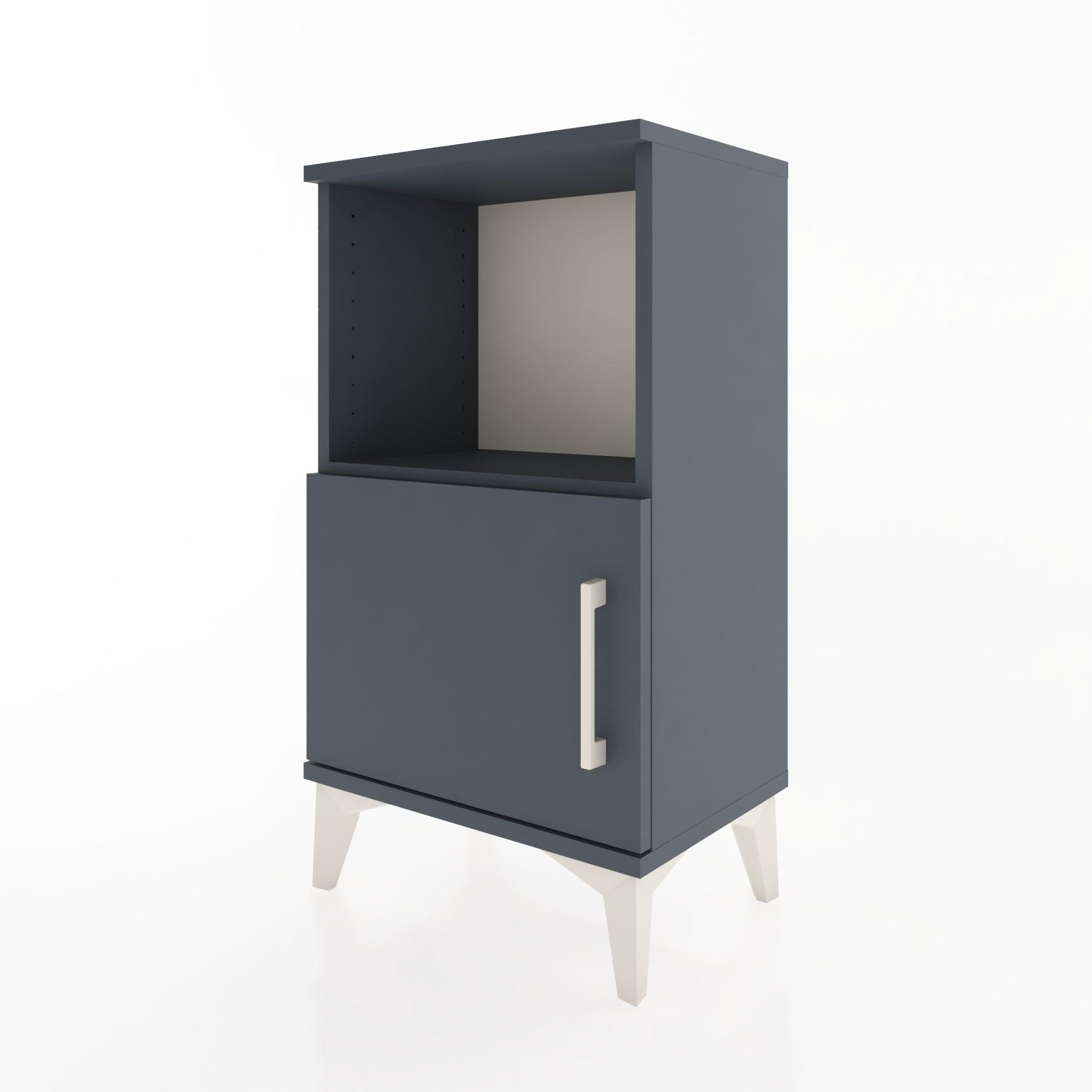 Woodntry Modüler Komodin Raf ve Tek Kapaklı V1 44x30x68 cm Antrasit - Woodntry