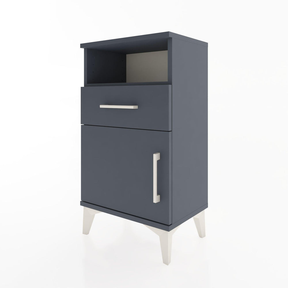 Woodntry Modüler Komodin Raf Çekmece Kapaklı 44x30x68 cm Antrasit - Woodntry