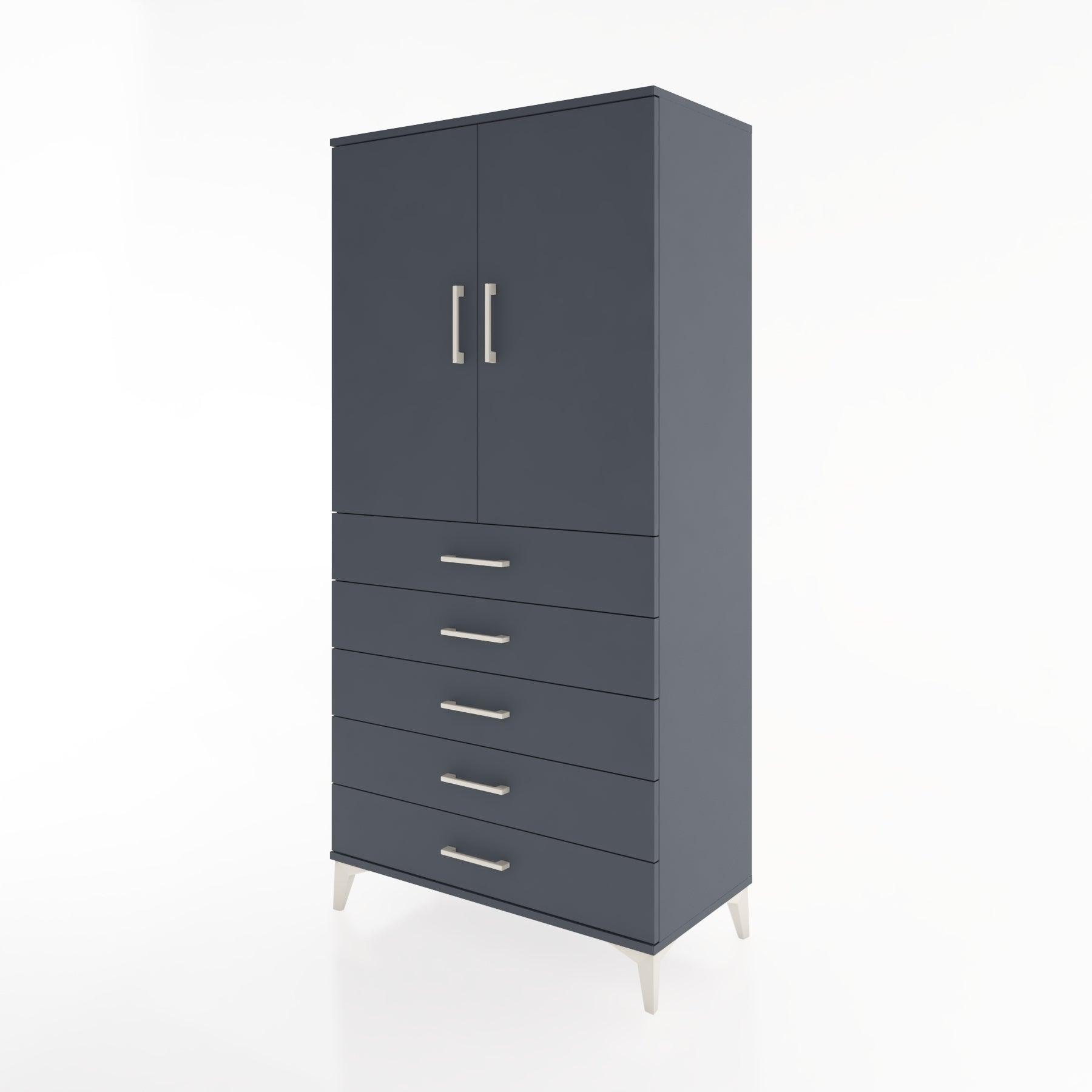 Woodntry Modular Cabinet Anthracite 88x44x170 cm with Doors and Drawers KC4-2