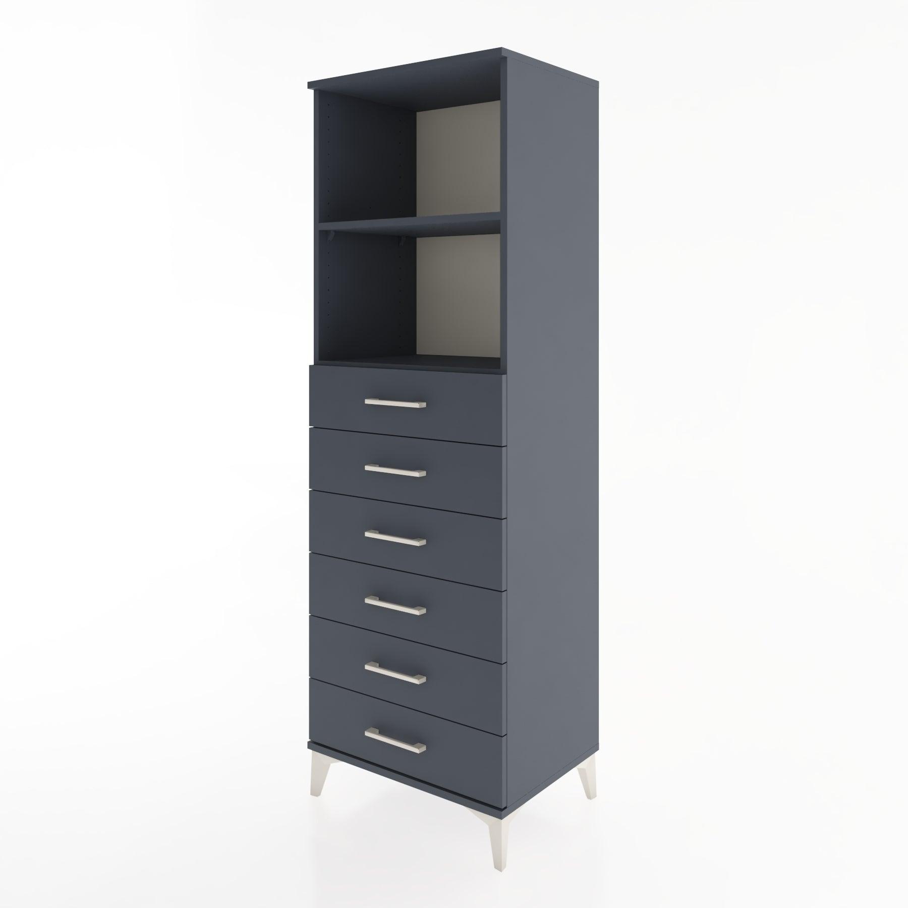 Woodntry Modular Cabinet Anthracite 60x44x170 cm with Drawers and Shelves CR34-2