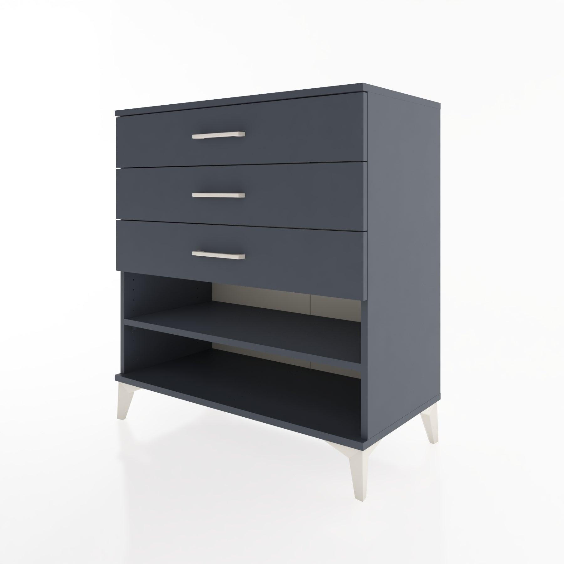 Woodntry Modüler Şifonyer Antrasit 88x44x84 cm Çekmeceli ve Raflı CR12-2