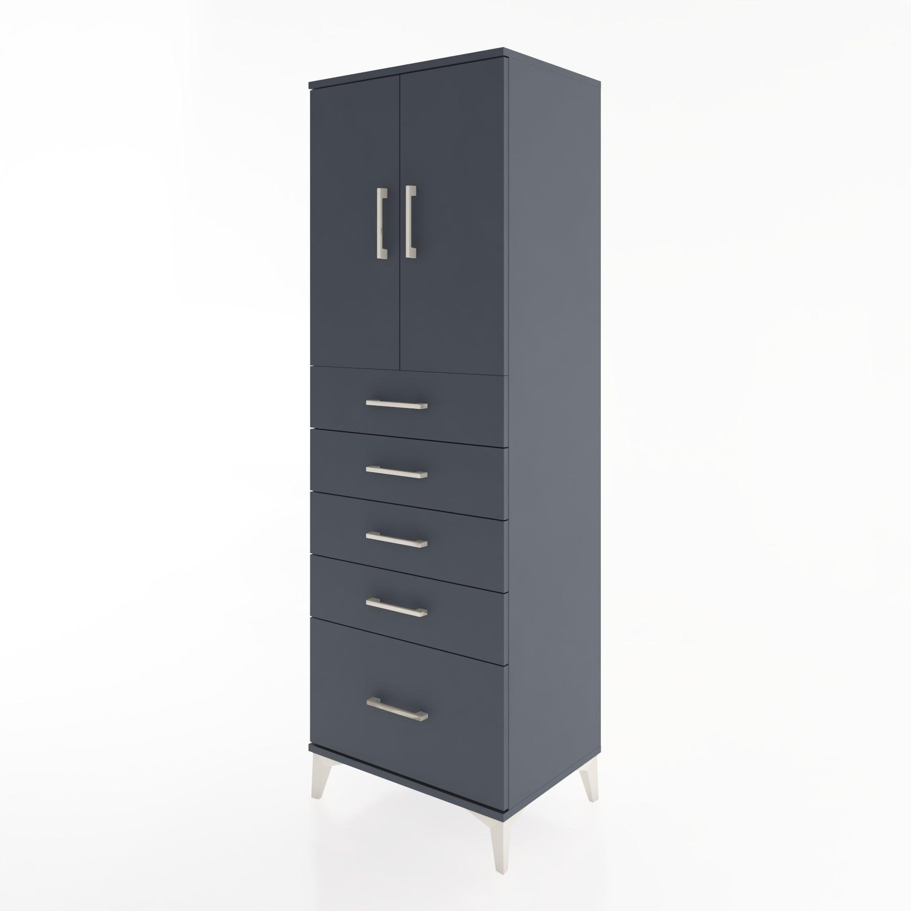 Woodntry Modular Cabinet Anthracite 60x44x170 cm with Doors and Drawers KC12-2