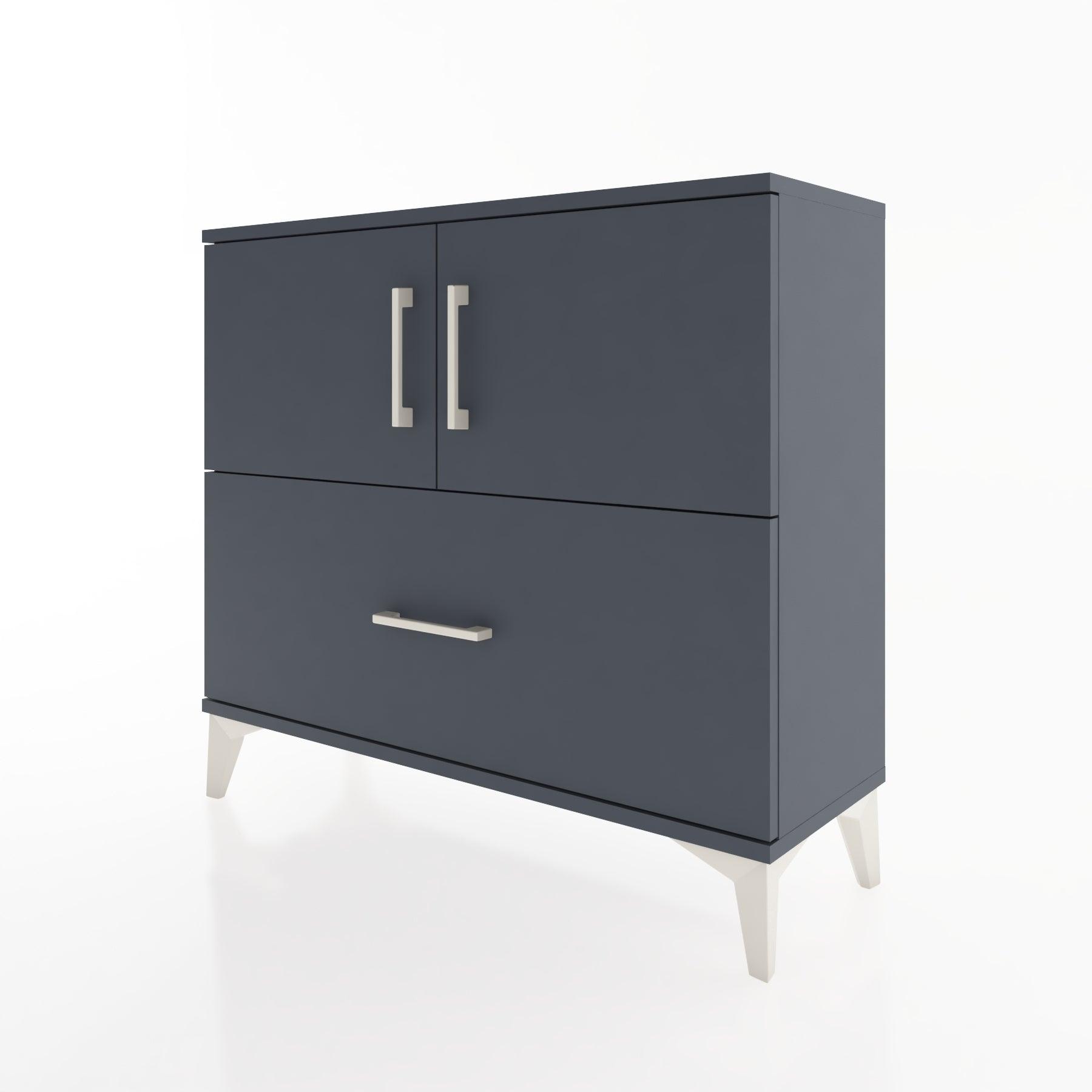 Woodntry Modüler Şifonyer Kapak ve Çekmeceli V2 88x30x68 cm Antrasit - Woodntry