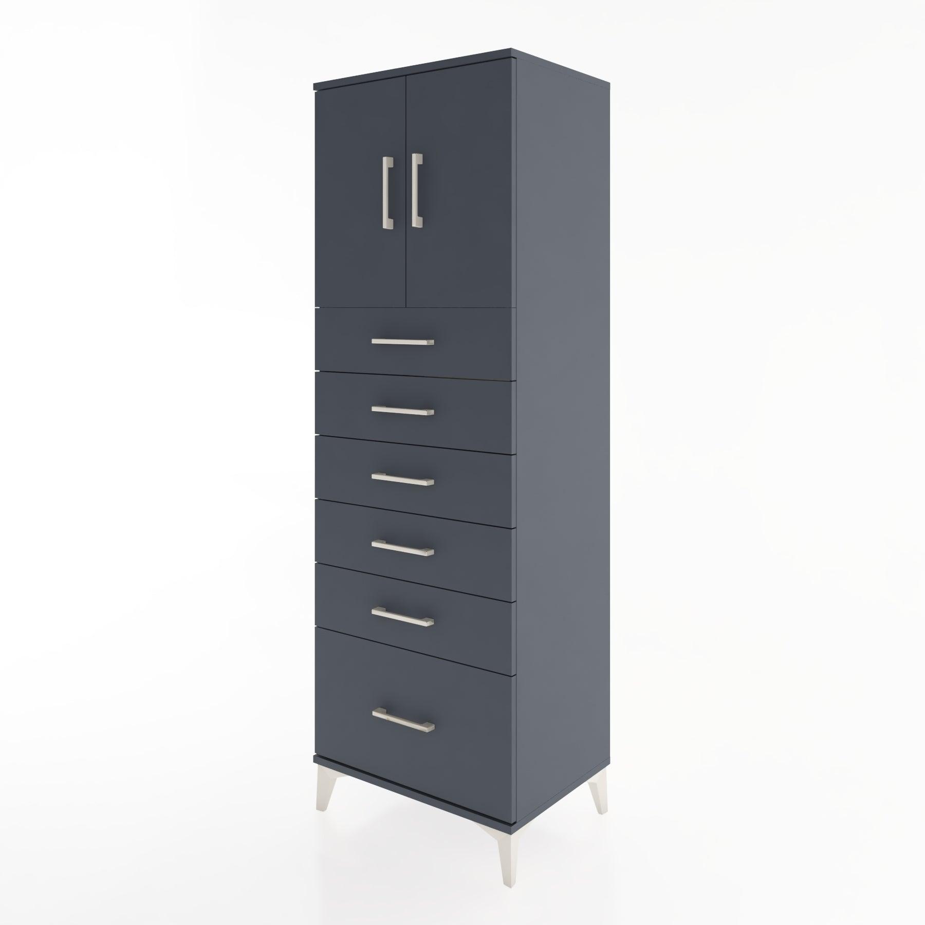 Woodntry Modular Cabinet Anthracite 60x44x170 cm with Doors and Drawers KC11-2