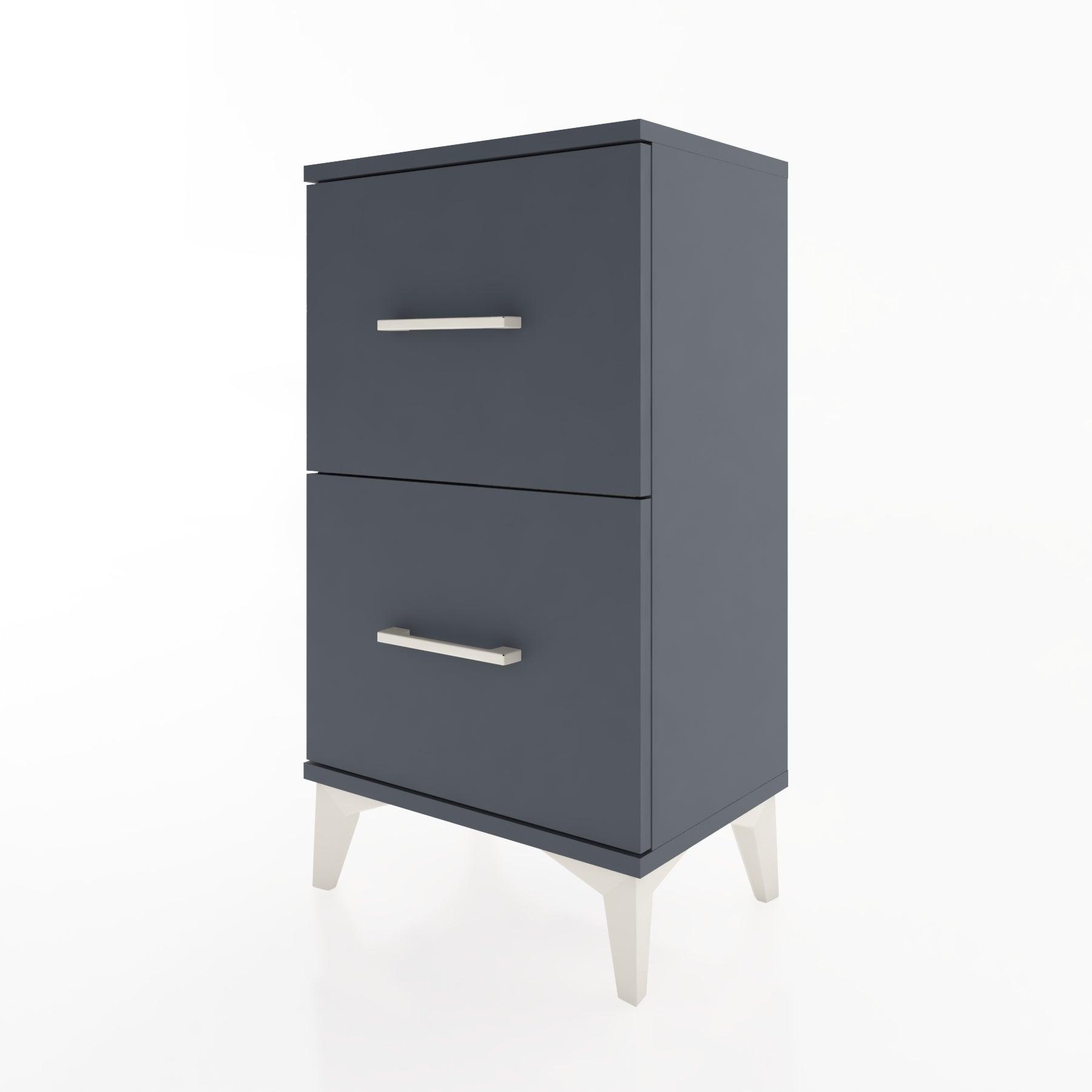 Woodntry Modüler Komodin İki Çekmeceli 44x30x68 cm Antrasit - Woodntry