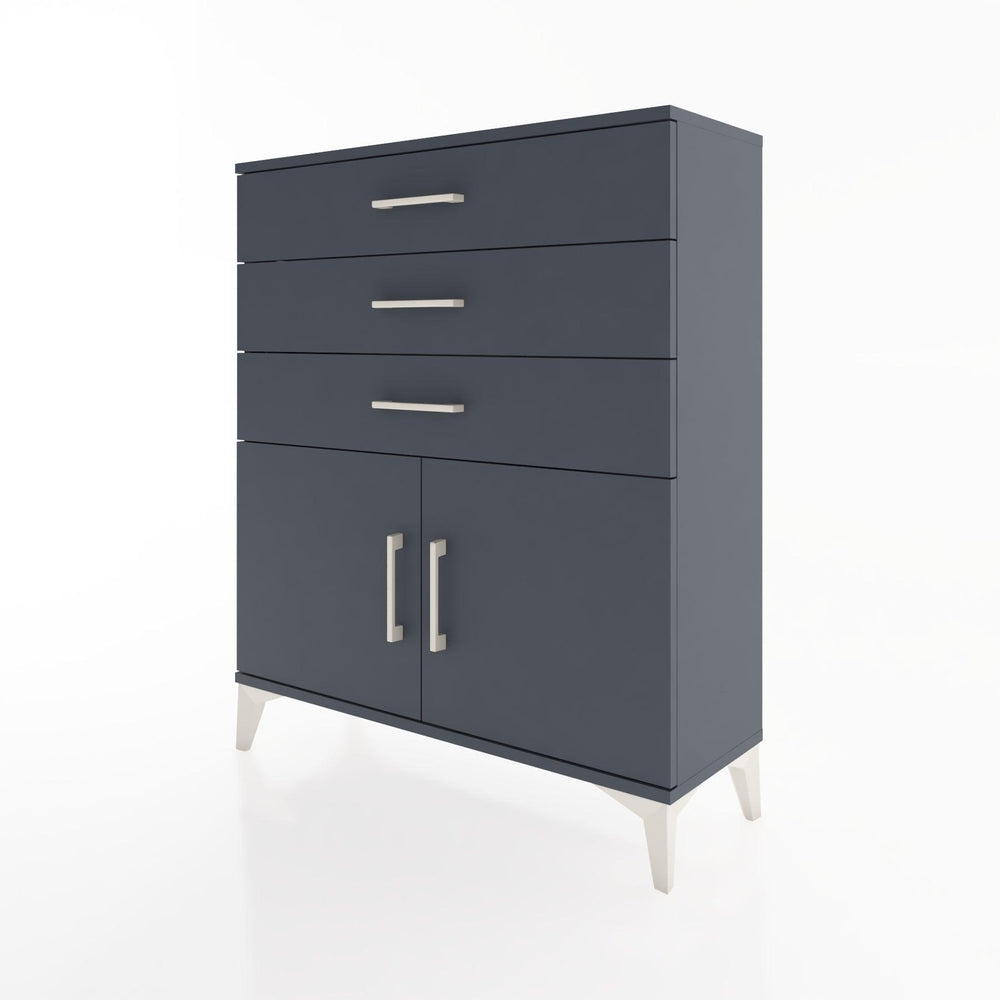 Woodntry Modüler Şifonyer Antrasit 88x30x94 cm Kapaklı ve Çekmeceli KC8-2