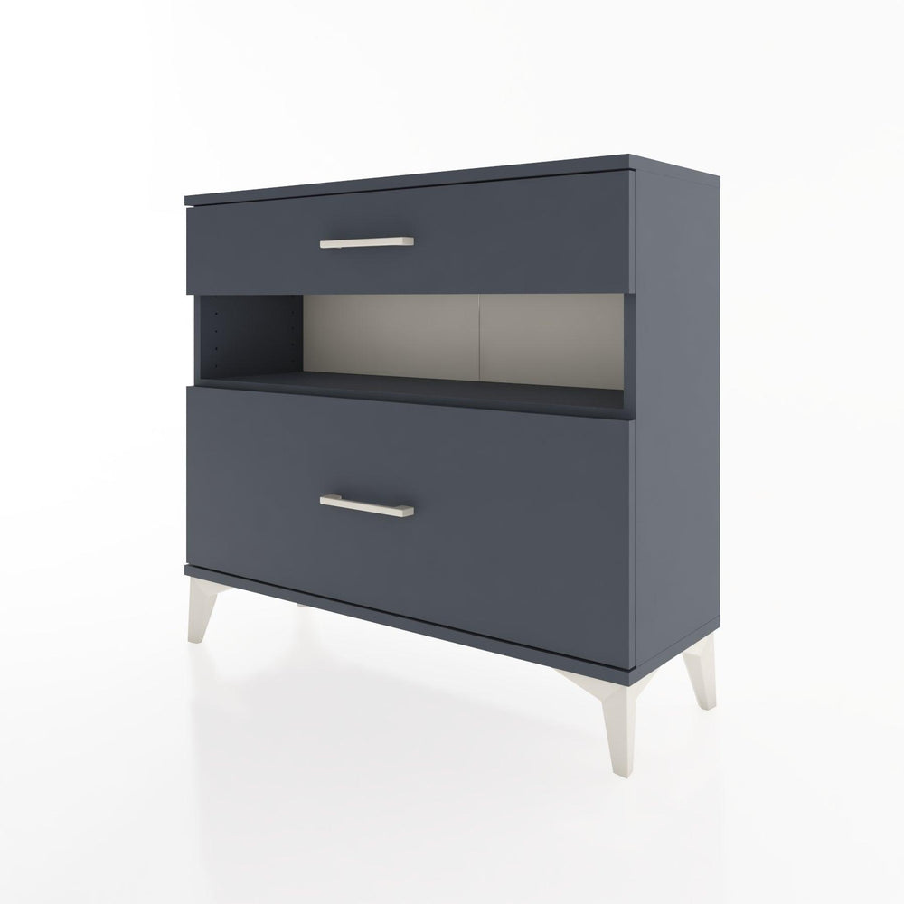 Woodntry Modüler Şifonyer İki Çekmeceli V9 88x30x68 cm Antrasit - Woodntry