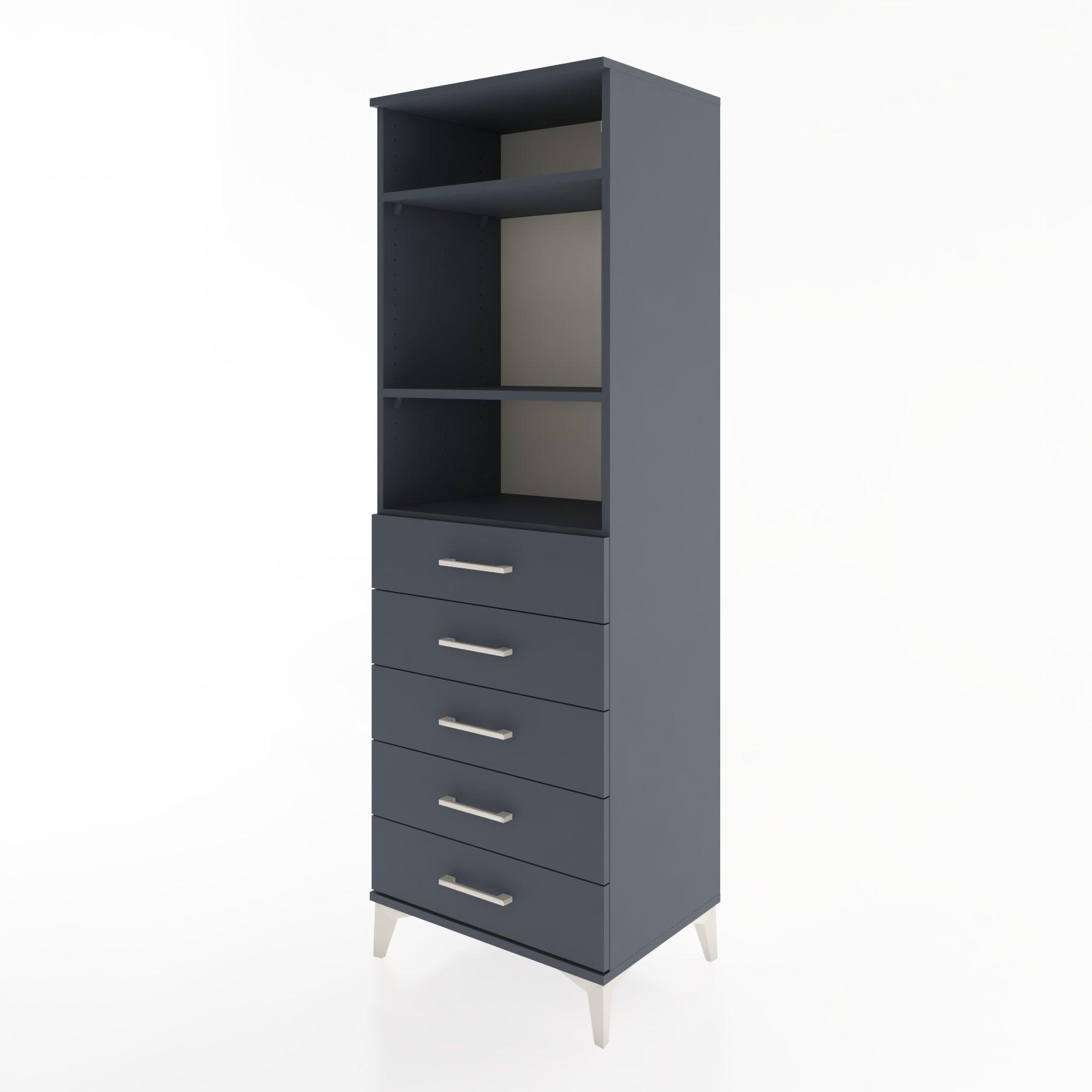 Woodntry Modular Cabinet Anthracite 60x44x170 cm with Drawers and Shelves CR35-2
