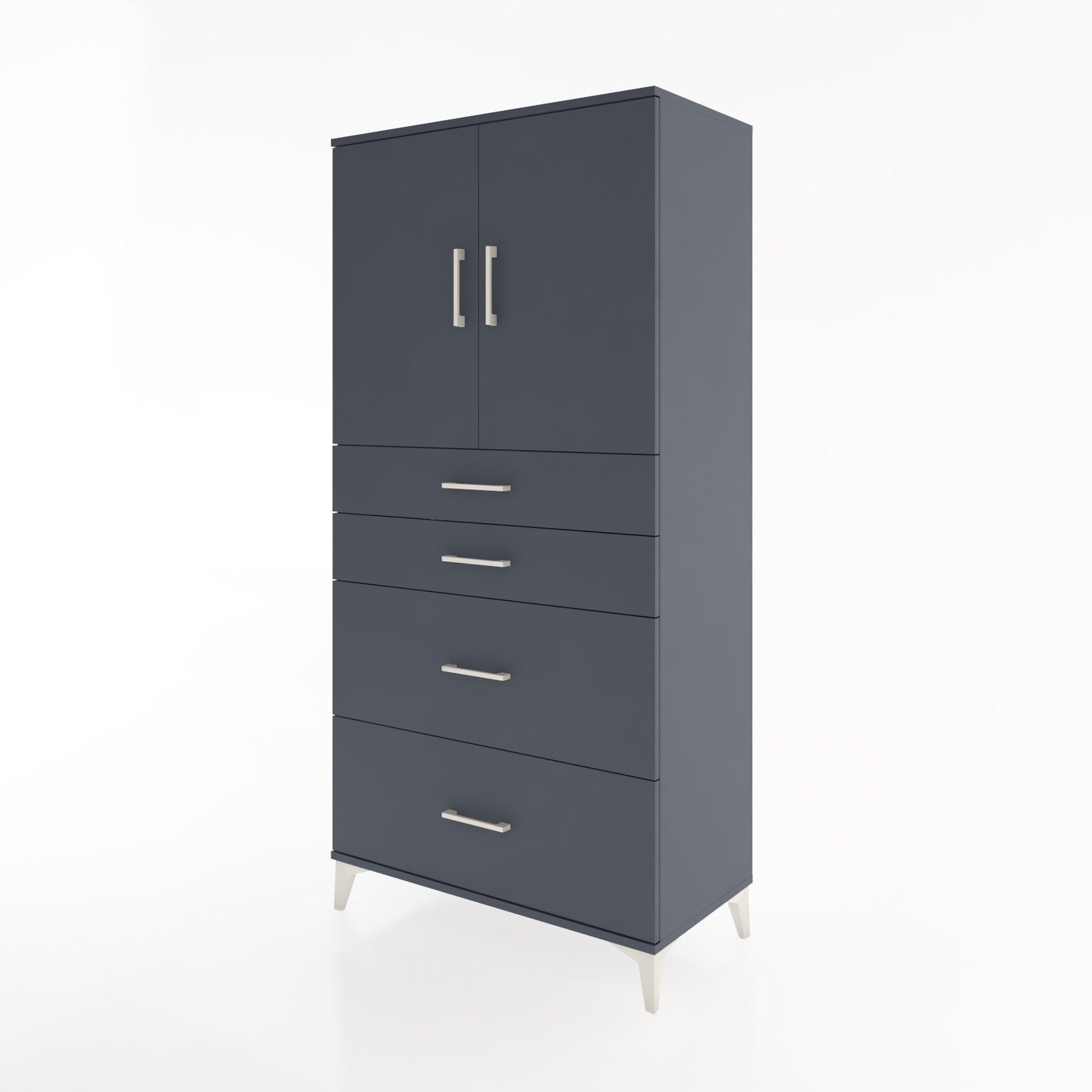 Woodntry Modular Cabinet Anthracite 88x44x170 cm with Doors and Drawers KC19-2