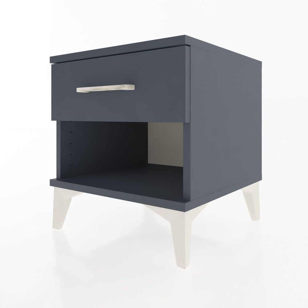 Woodntry Modular Nightstand Anthracite 44x44x36 cm with Drawer and Shelf CR1-2