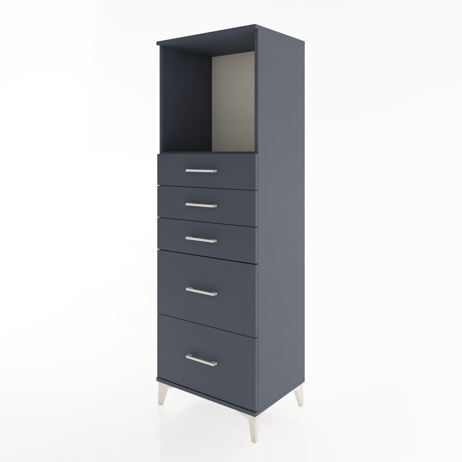 Woodntry Modular Cabinet Anthracite 60x44x170 cm with Drawers and Shelves CR45-2