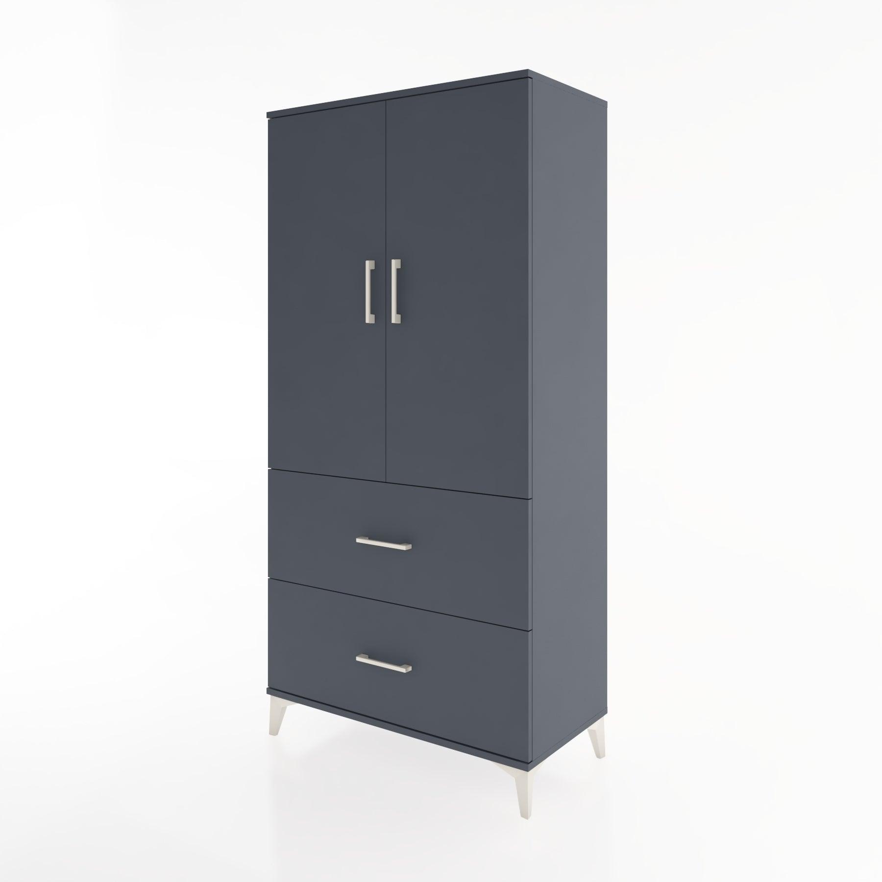 Woodntry Modular Cabinet Anthracite 88x44x170 cm with Doors and Drawers KC21-2