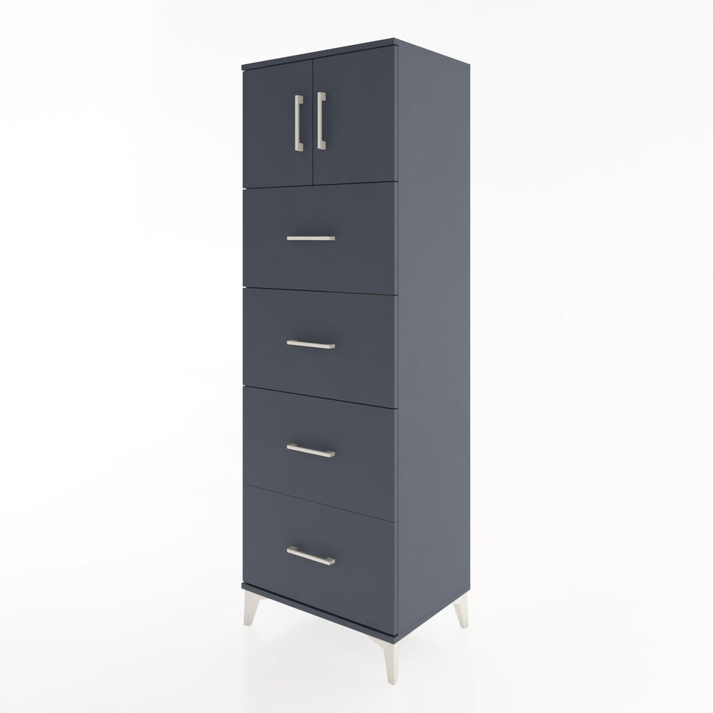 Woodntry Modular Cabinet Anthracite 60x44x170 cm with Doors and Drawers KC25-2