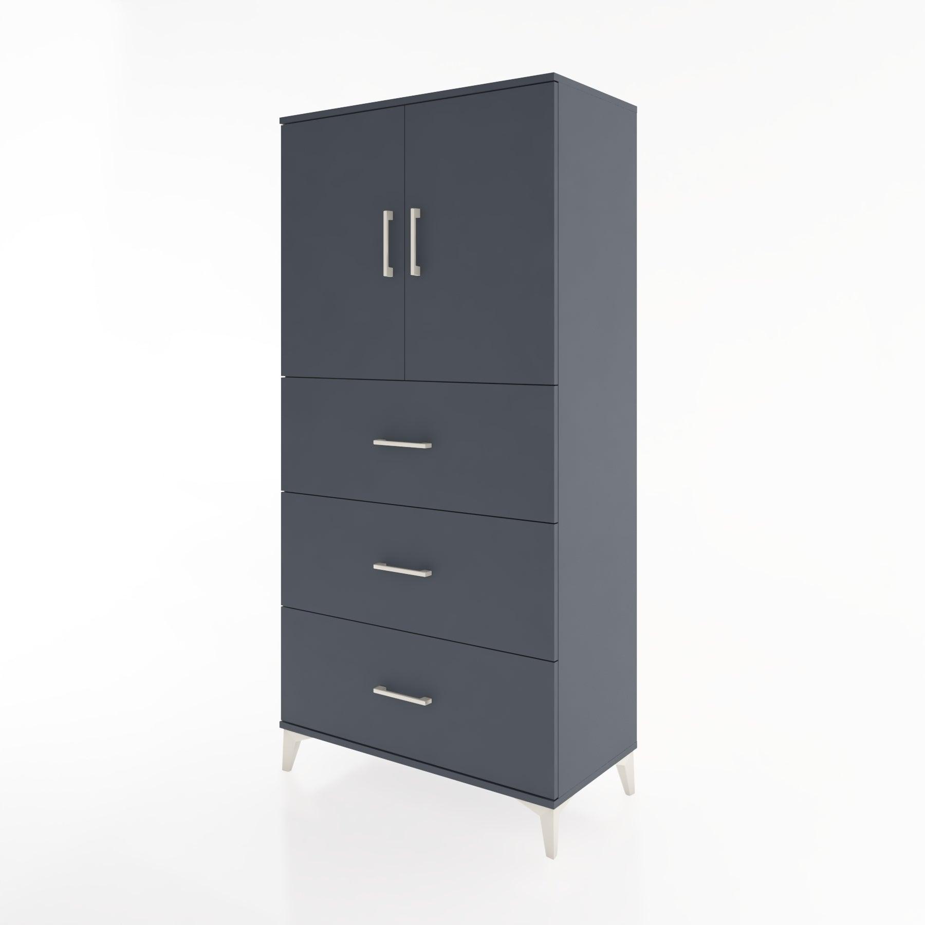Woodntry Modular Cabinet Anthracite 88x44x170 cm with Doors and Drawers KC24-2