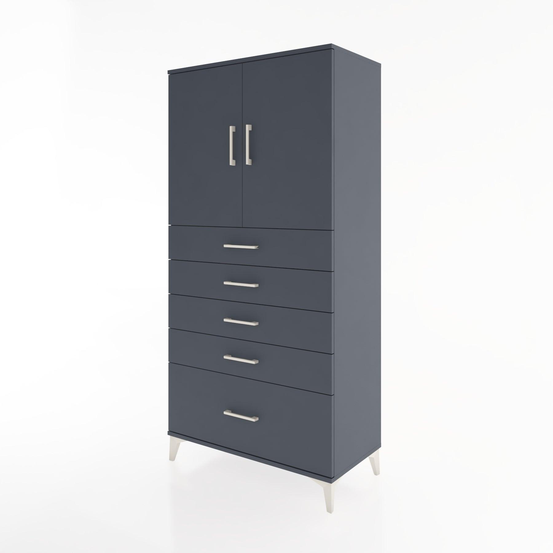 Woodntry Modular Cabinet Anthracite 88x44x170 cm with Doors and Drawers KC12-2