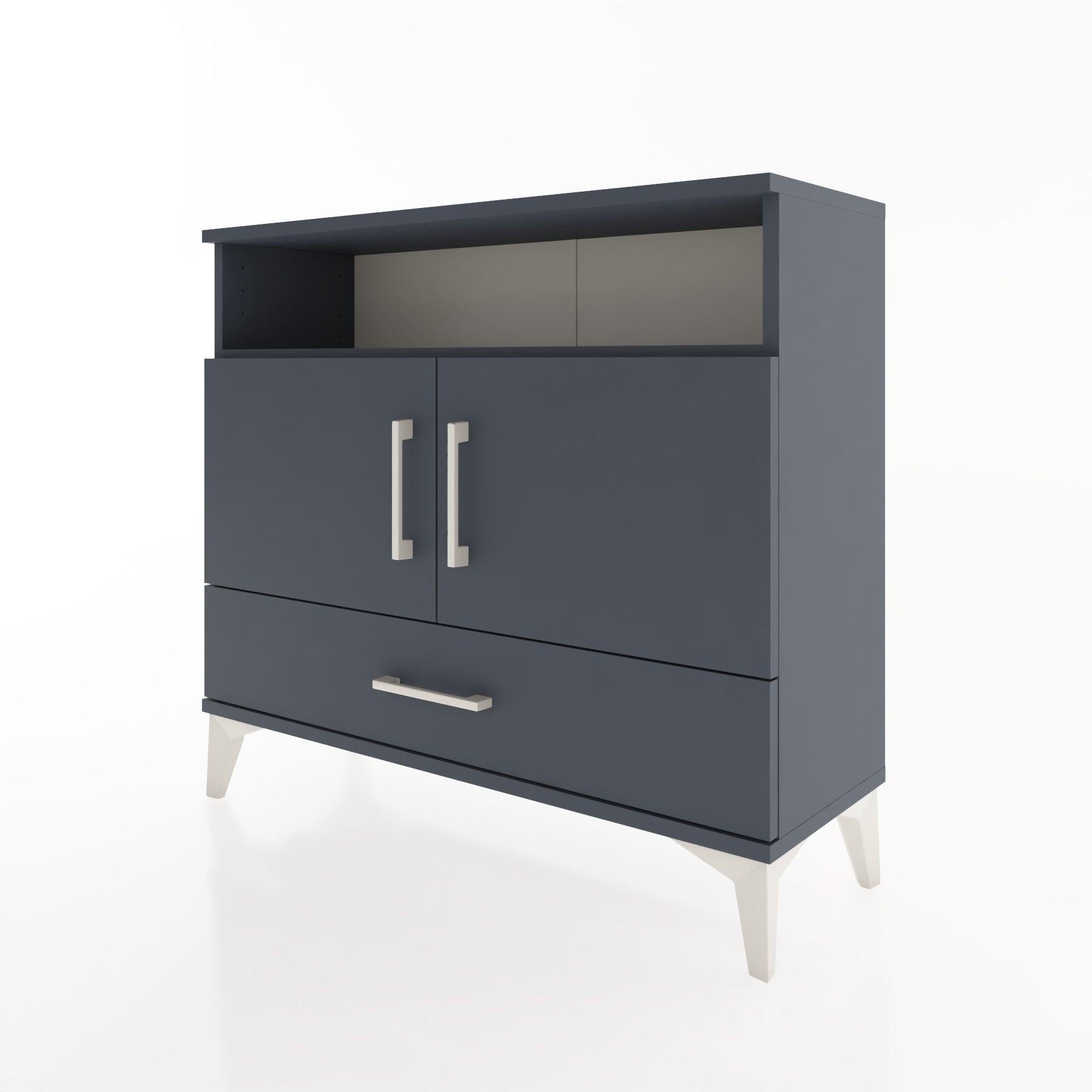 Woodntry Modüler Şifonyer Raf Kapak Çekmeceli 88x30x68 cm Antrasit - Woodntry