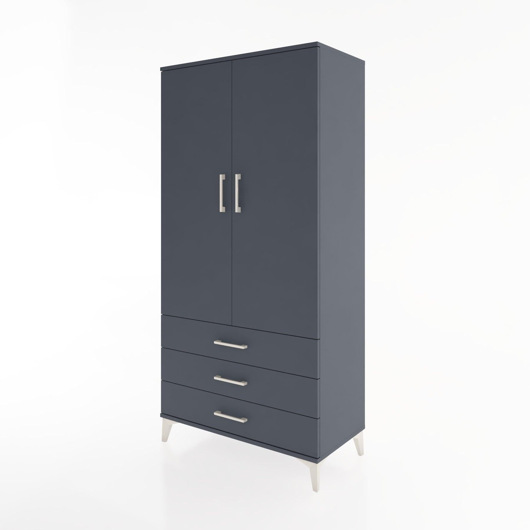 Woodntry Modular Cabinet Anthracite 88x44x170 cm with Doors and Drawers KC28-2