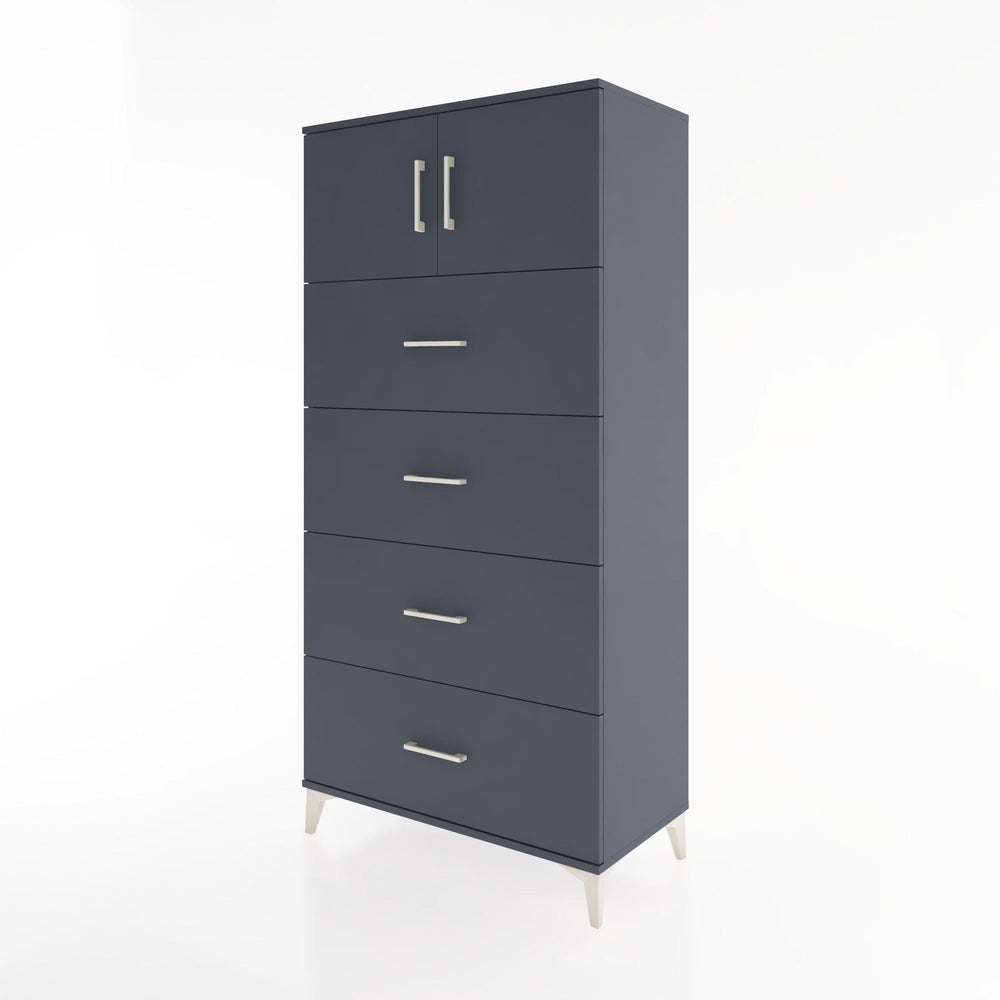 Woodntry Modular Cabinet Anthracite 88x44x170 cm with Doors and Drawers KC25-2