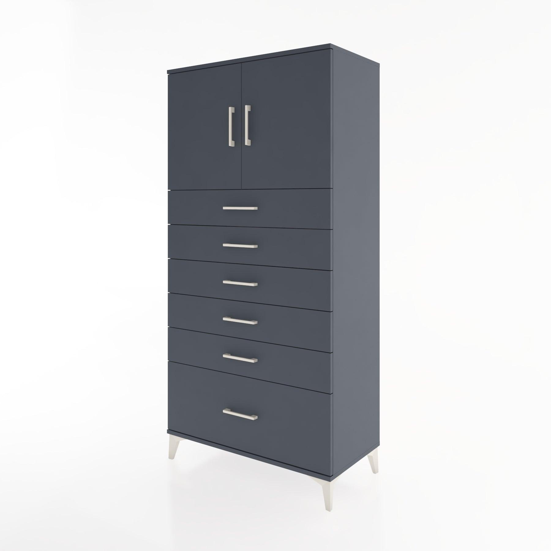 Woodntry Modular Cabinet Anthracite 88x44x170 cm with Doors and Drawers KC11-2