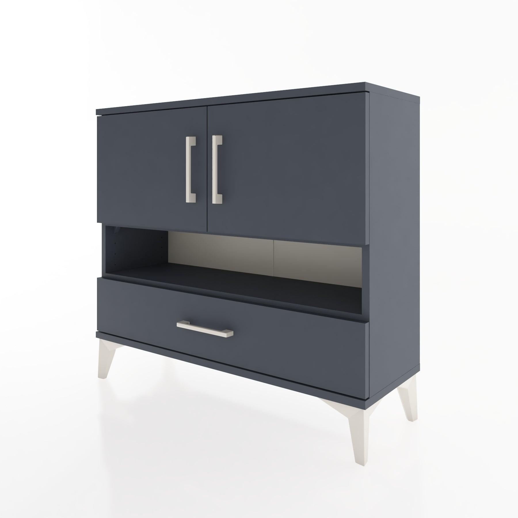 Woodntry Modüler Şifonyer İki Kapaklı T1 88x30x94 cm Antrasit - Woodntry