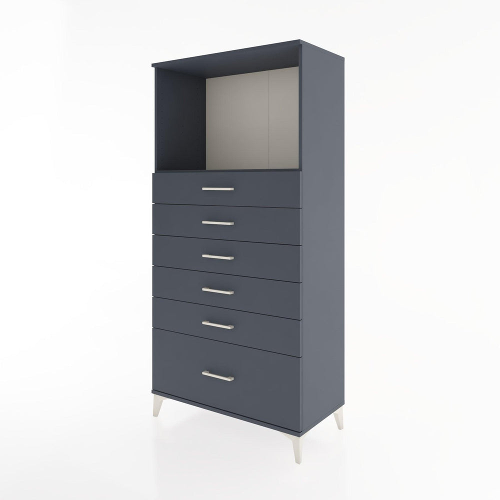 Woodntry Modular Cabinet Anthracite 88x44x170 cm with Drawers and Shelves CR39-2
