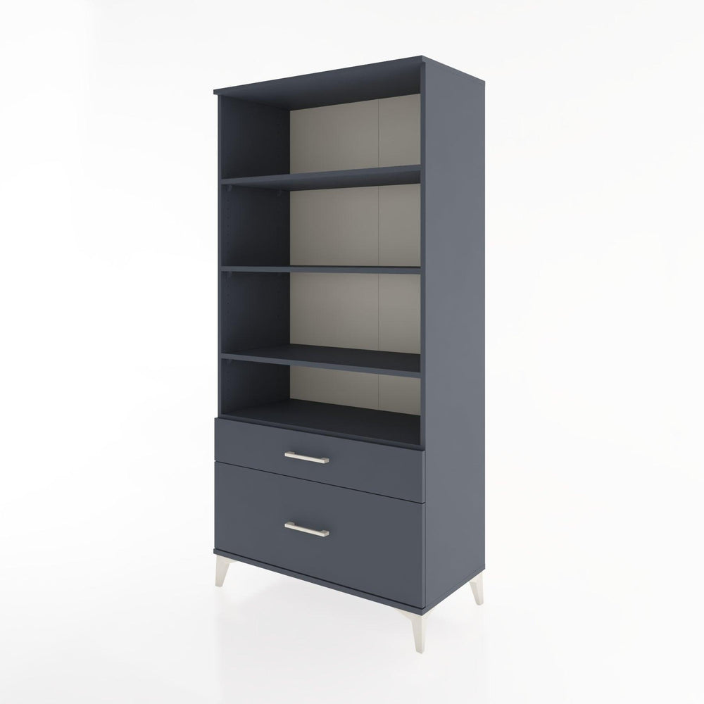 Woodntry Modüler Dolap Antrasit 88x44x170 cm Çekmeceli ve Raflı CR43-2