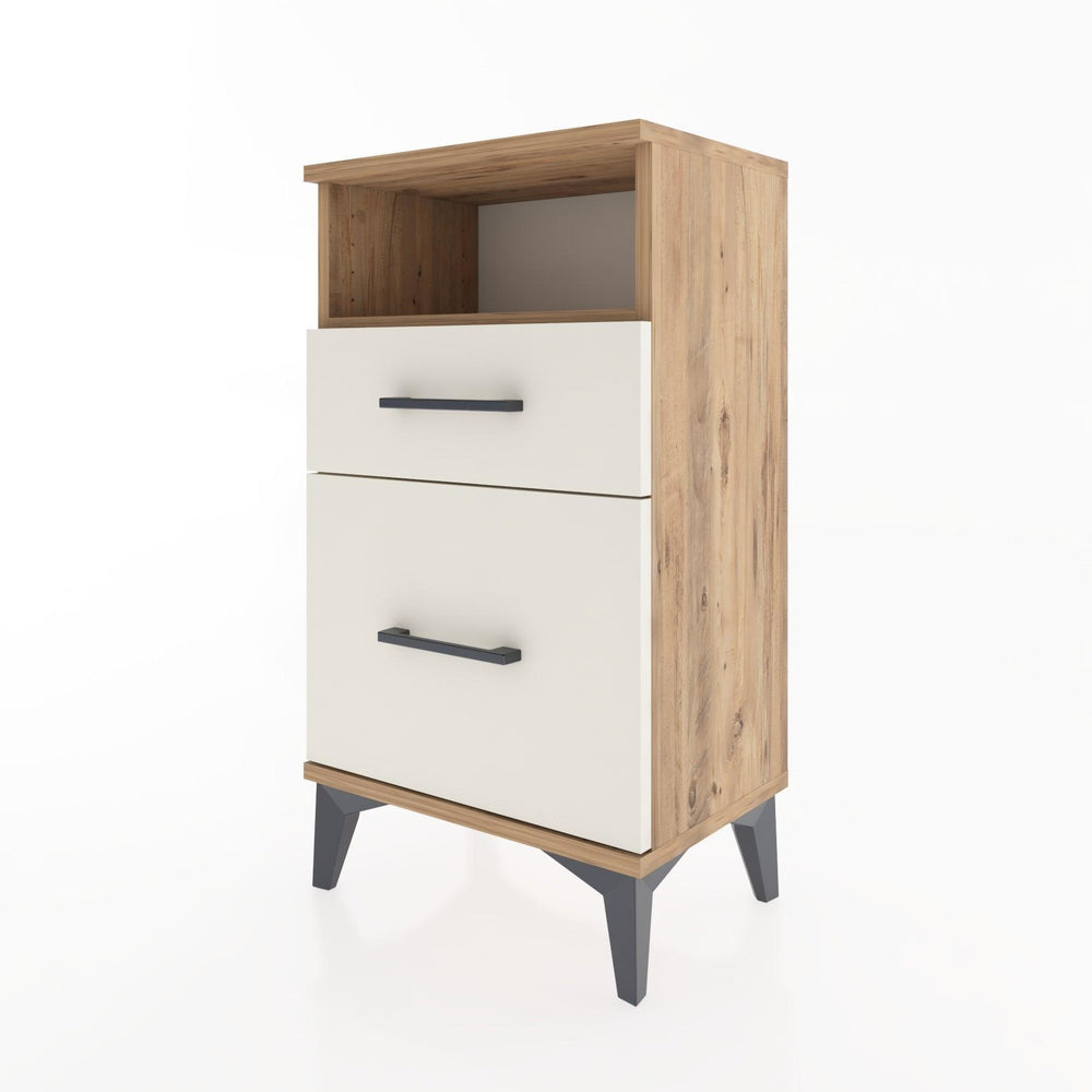 Woodntry Modüler Komodin 2 Çekmece ve Raflı V3 44x30x68 cm Çam - Woodntry